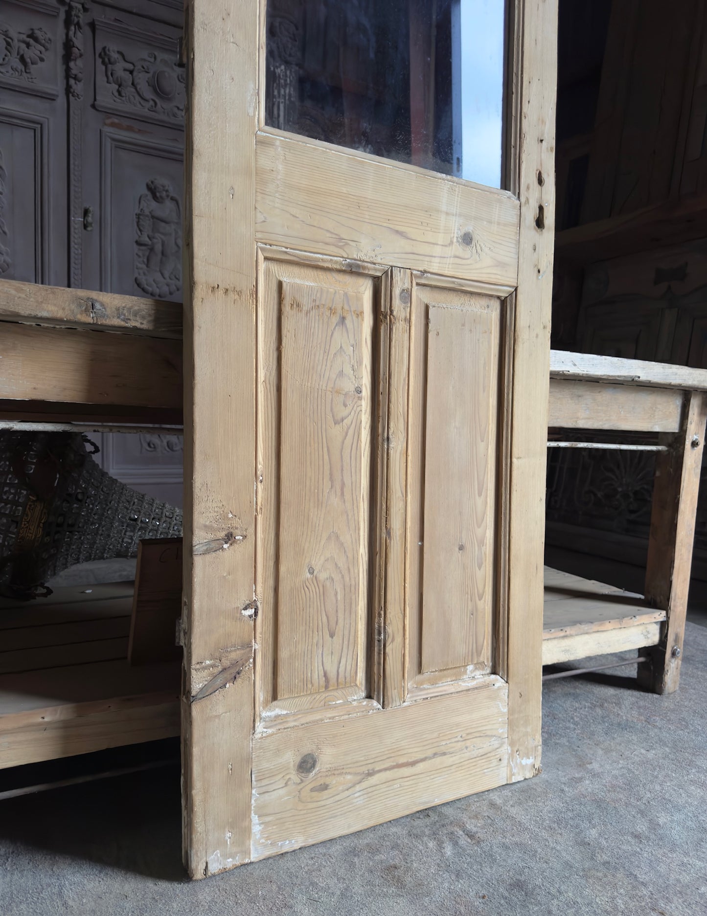 Open Glass Single Antique Door - 25.5x89 K103