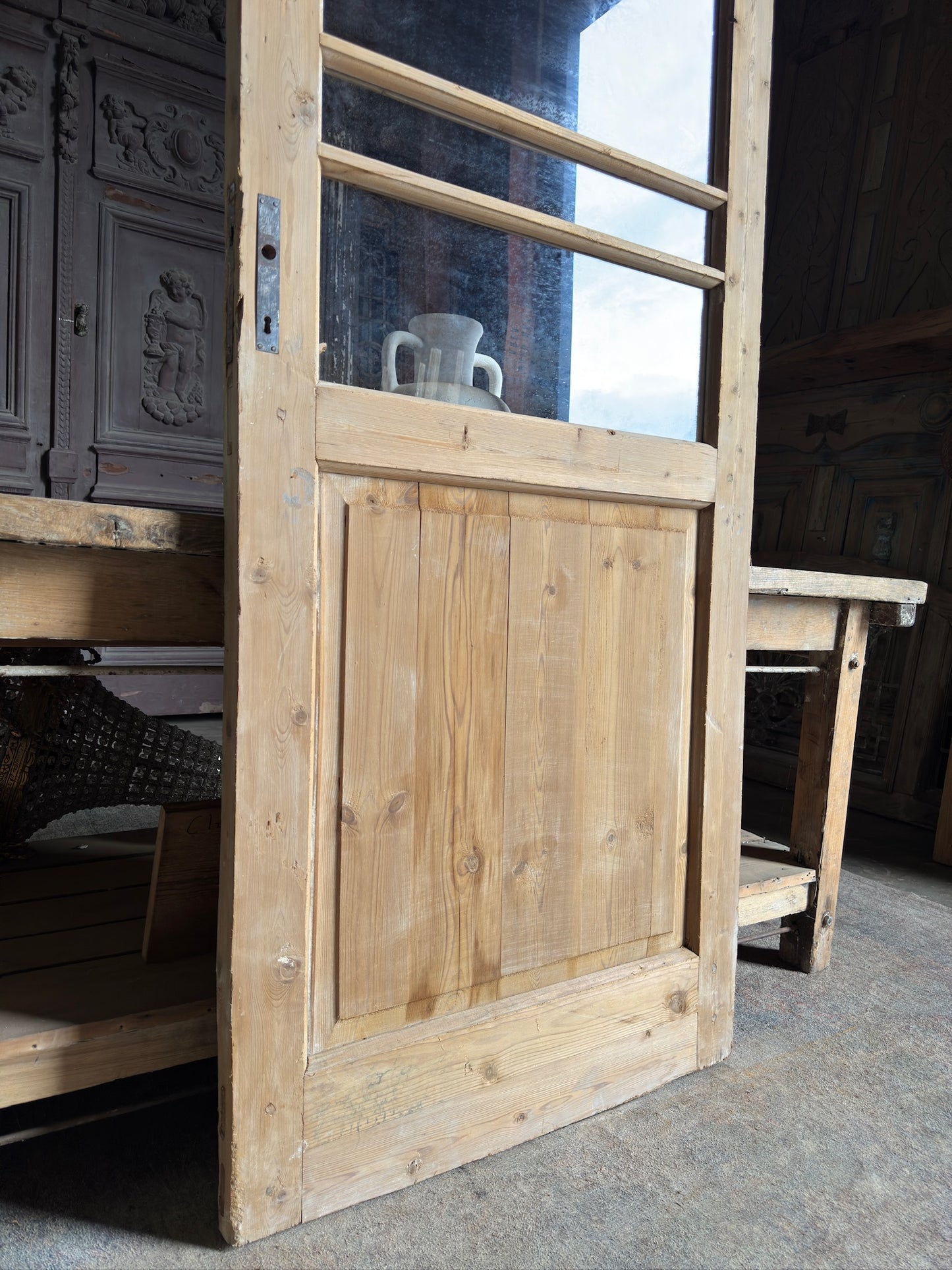 Antique Glass Single Door - 31.75x87 K127