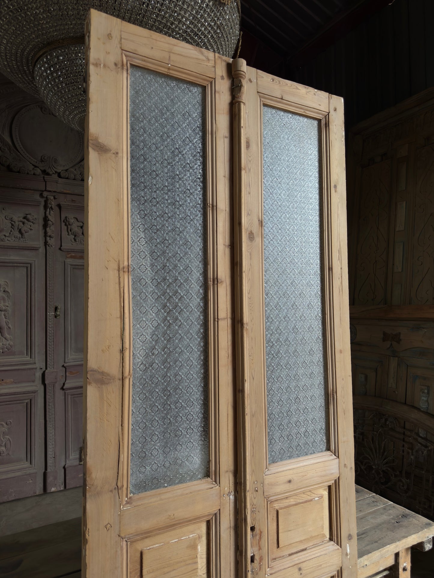 Glass Antique French Doors - 35.5x96.5 K87