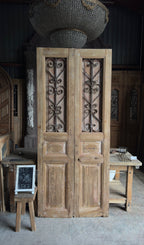Antique Iron 2 Panel French Doors - 39.5x91.25 - L563