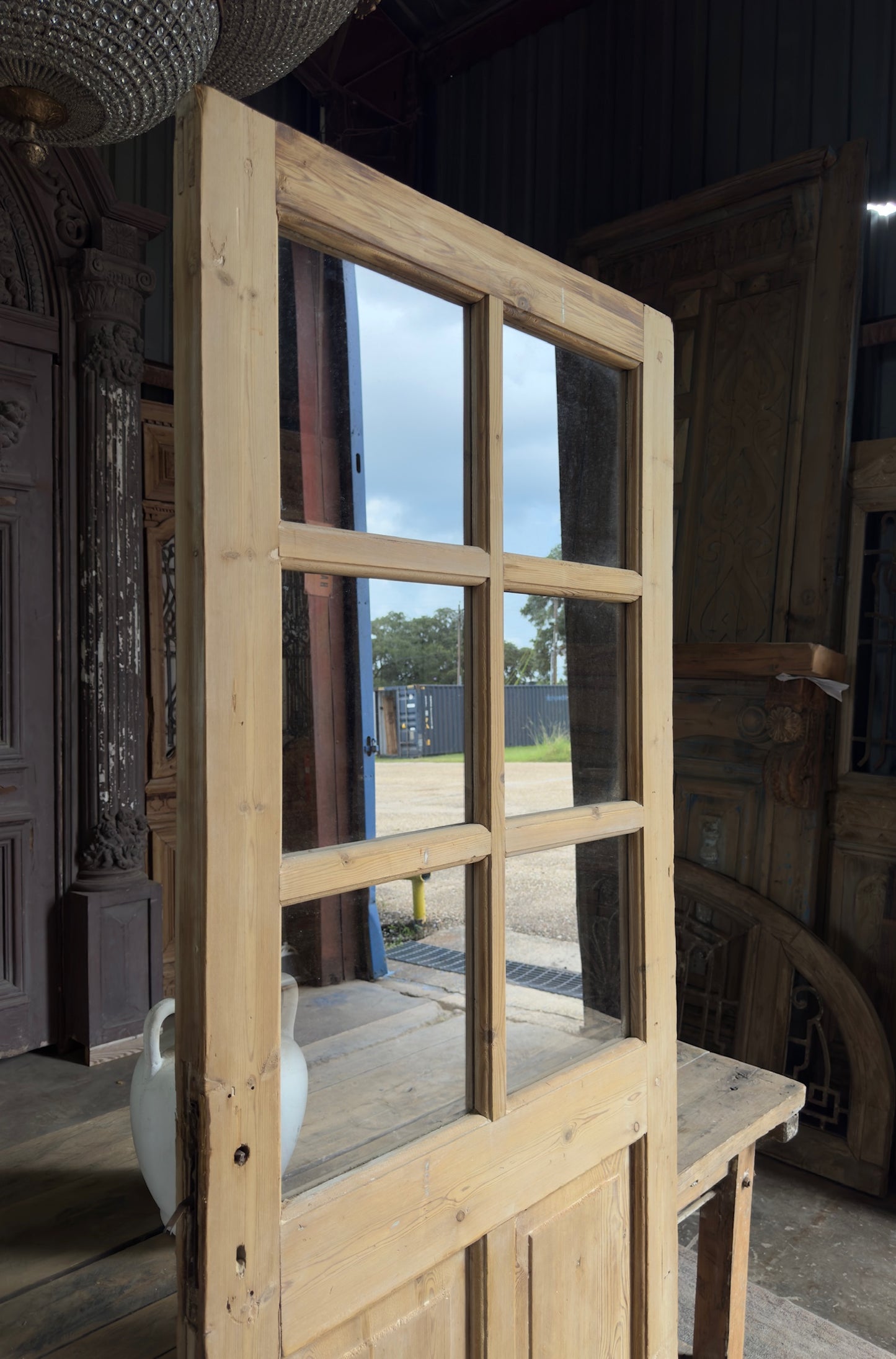 6 Lite Antique Glass Single Door - 32.25x83.5 K256