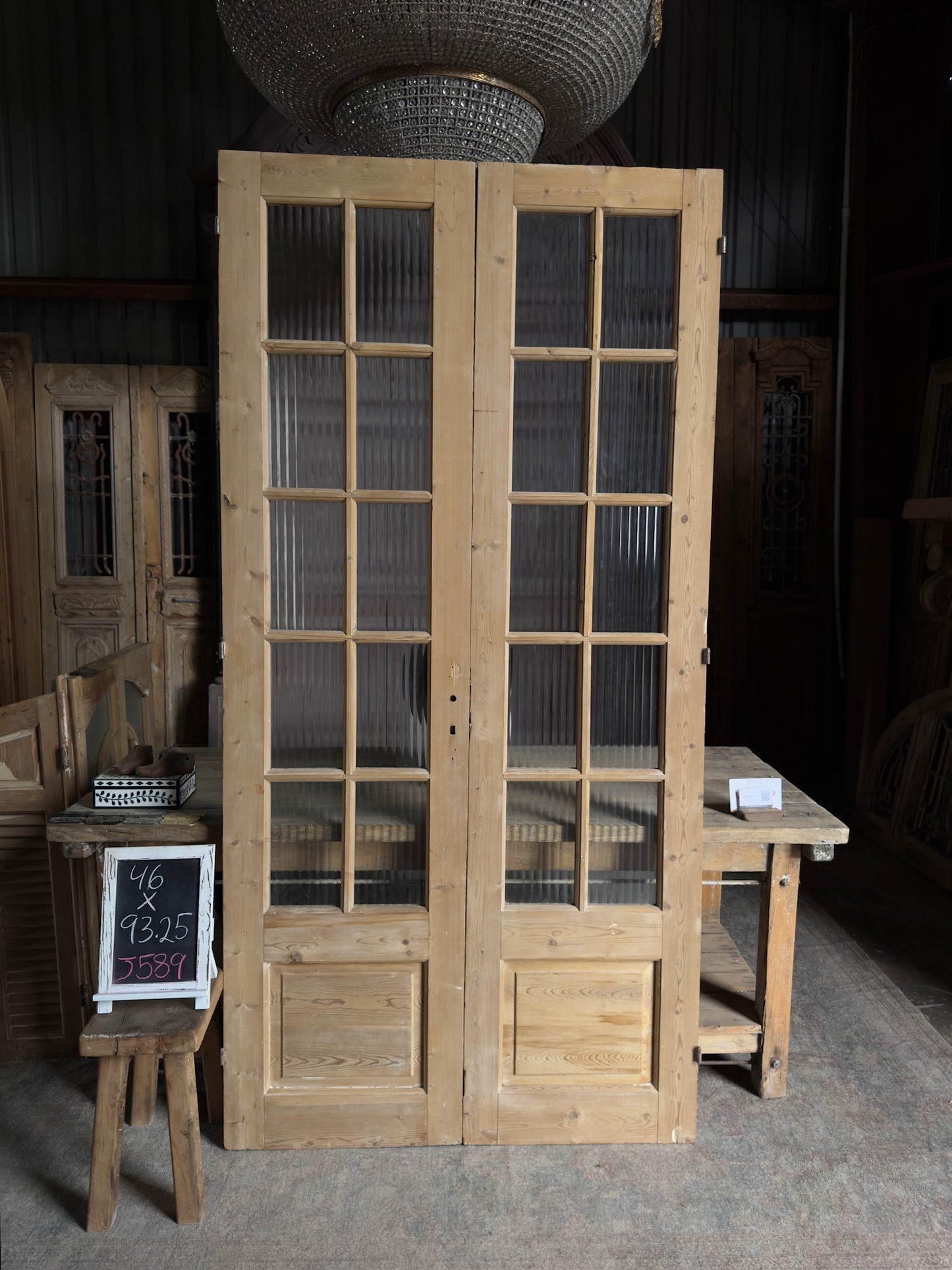 10 Lite Antique Glass French Doors - 46x93.25 J589