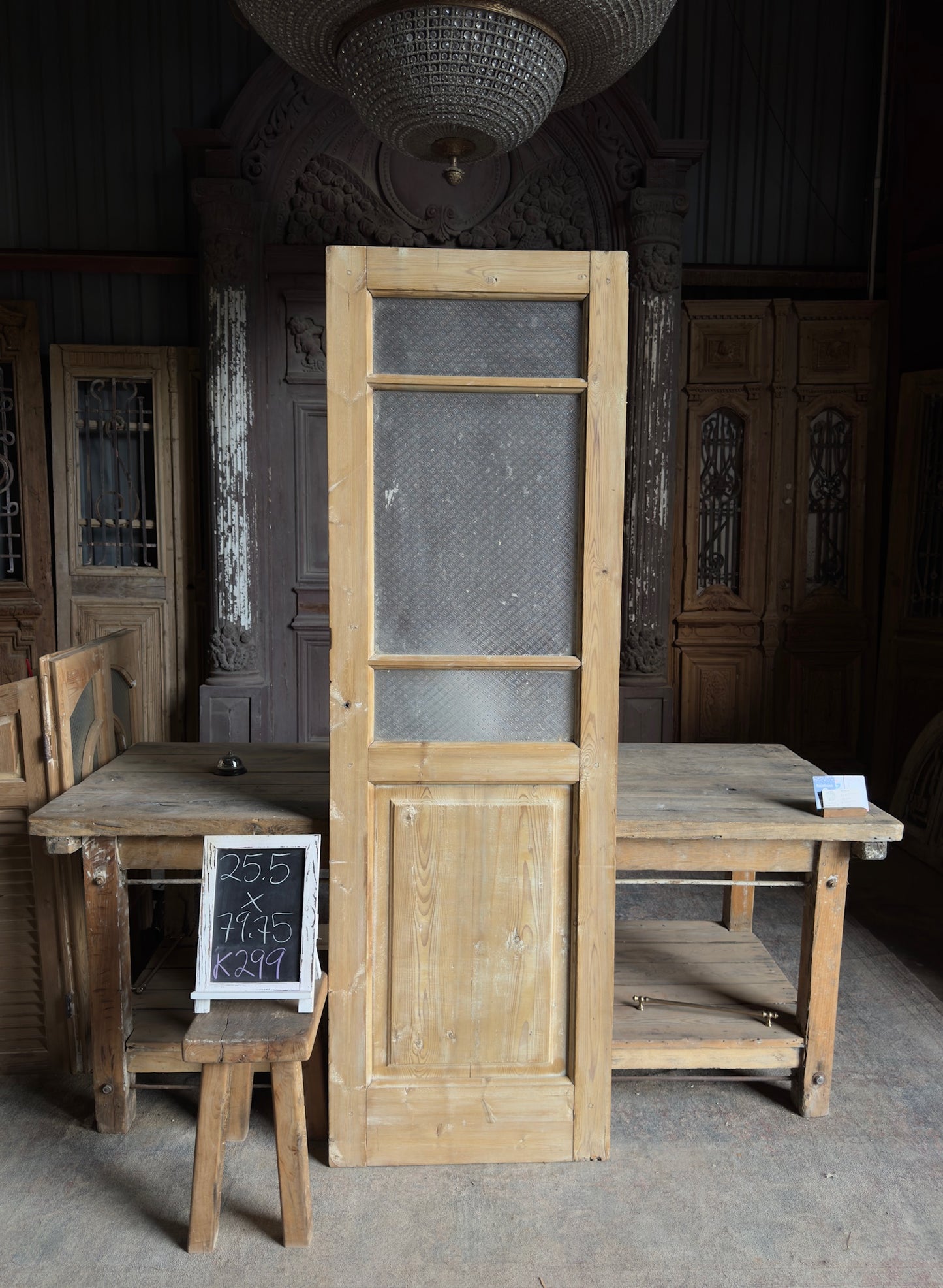 Single Antique Glass Door - 25.5x79.75 K299