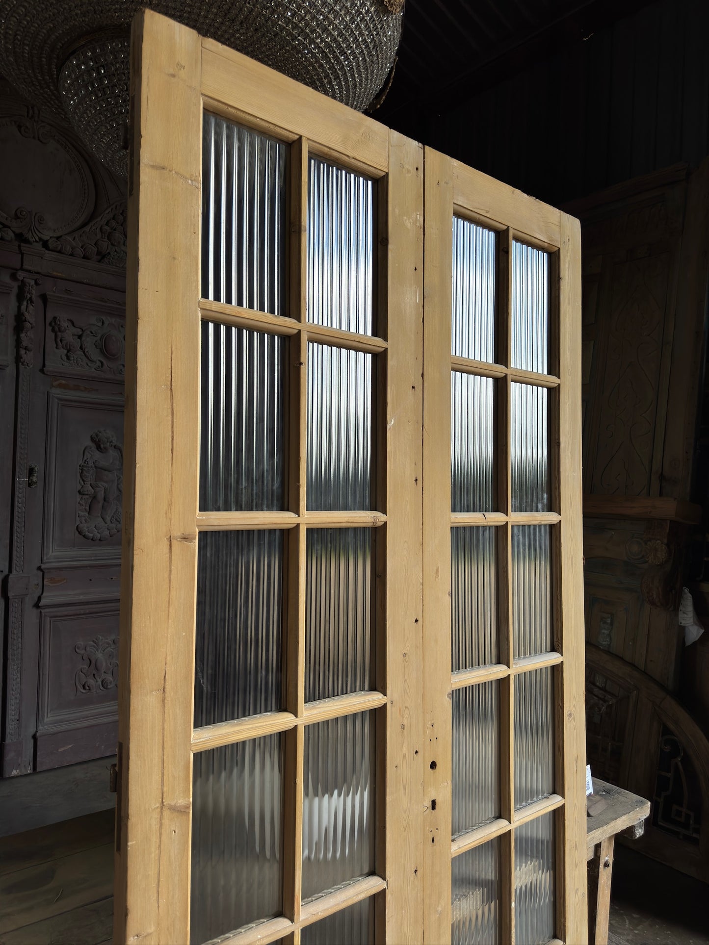10 Lite Antique Glass French Doors - 46x93.25 J589