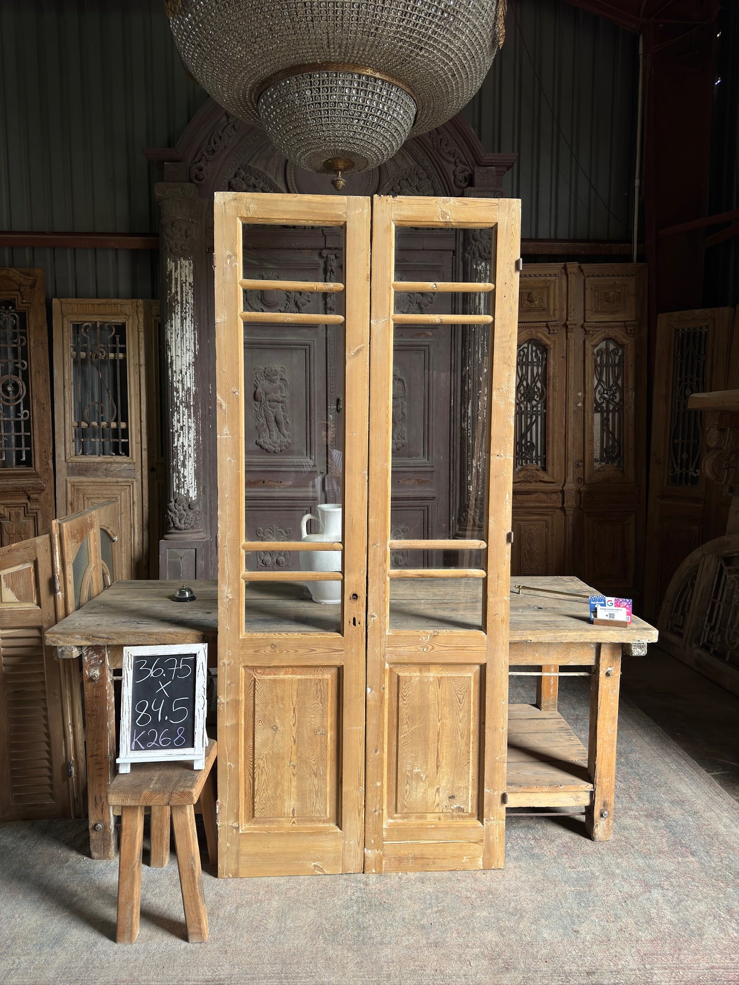 Glass Antique French Doors - 36.75x84.5 K268