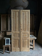 3 Panel Antique Solid French Doors - 42.75x96.5 - L85