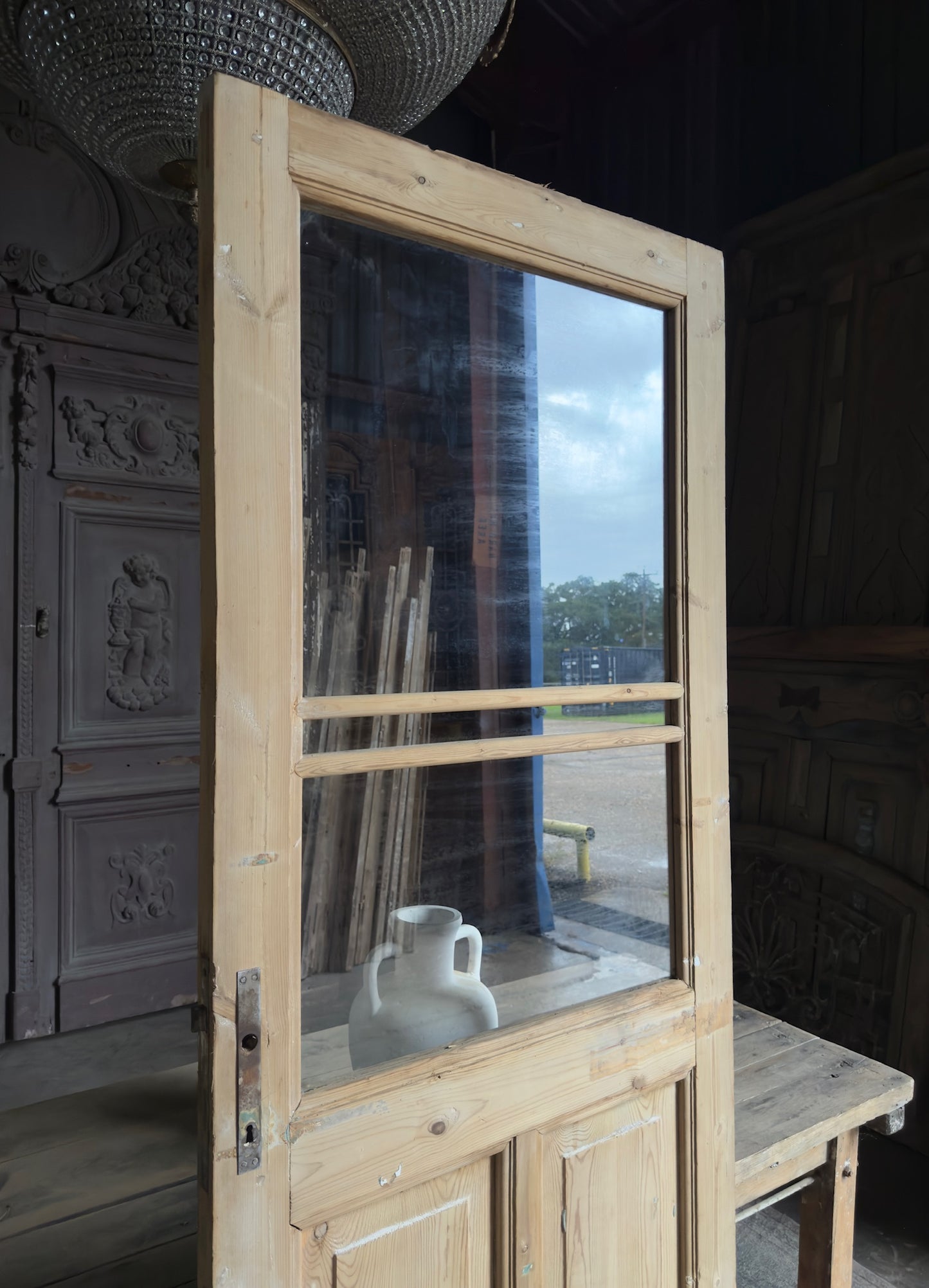 Antique Glass Single Door - 32x87 K104