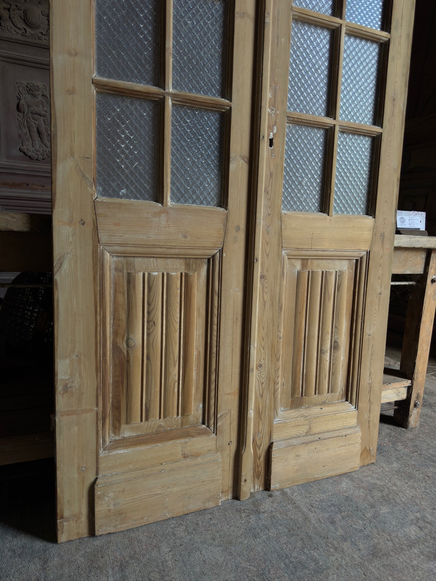 12 Lite French Antique Pair - 40x99.25 J575