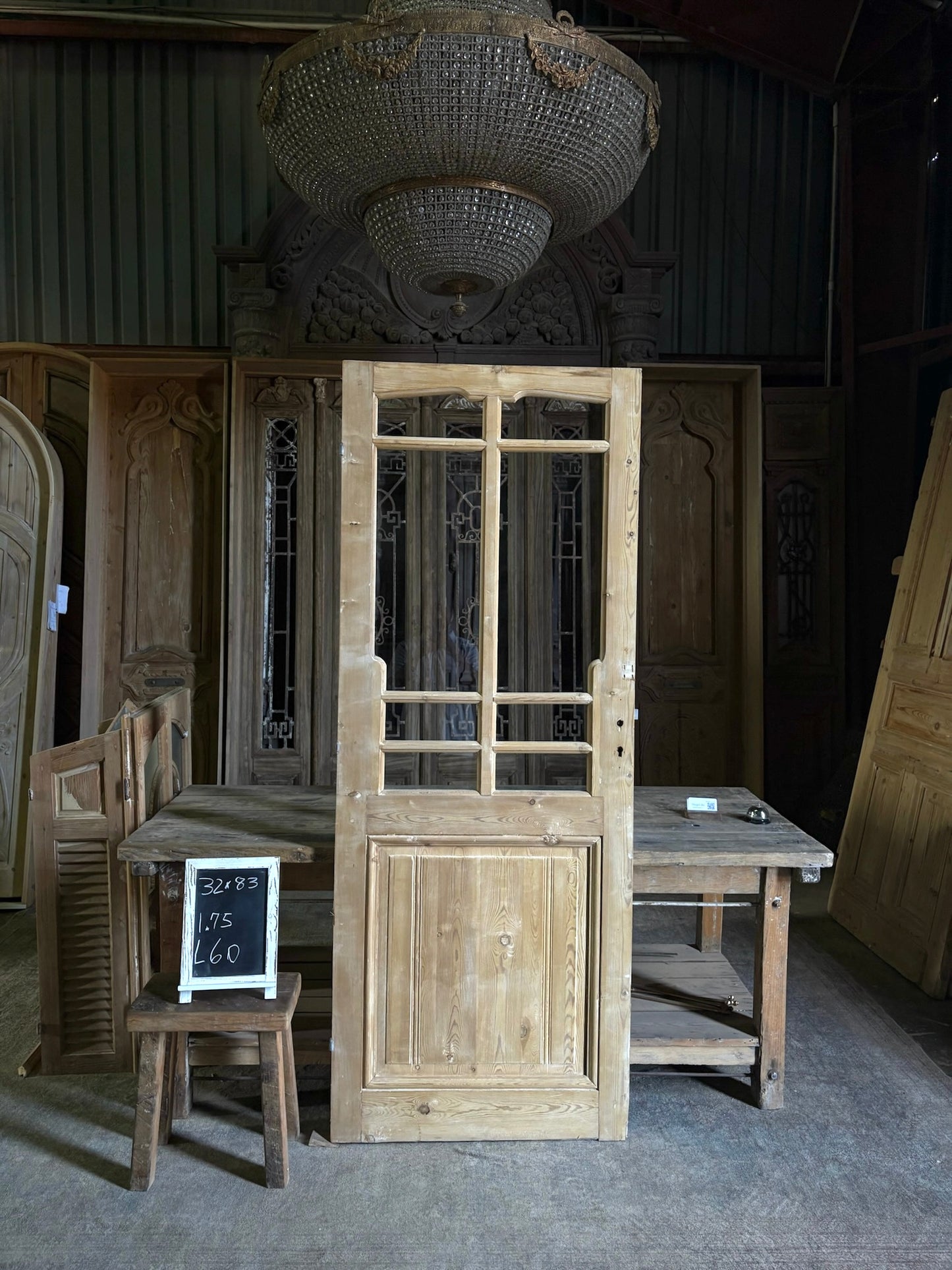 European Antique Glass Single Door - 32x83 - L60