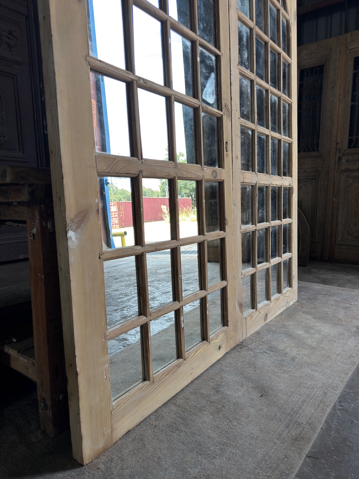 Large Mirror Arched Antique Glass Doors - 72x94.5 K332