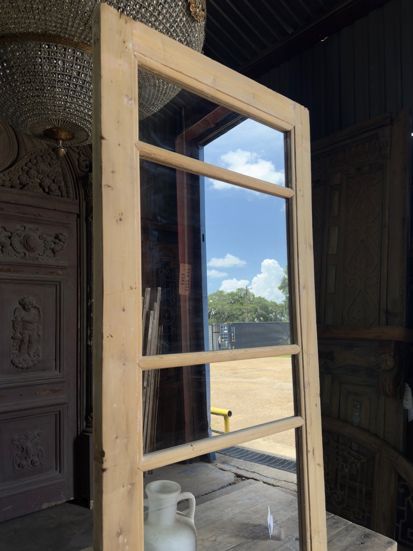 5 Lite Antique Glass Single Door - 32x98 K75