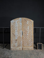 Antique Fluted Arched French Doors - 59.75x85 - N97