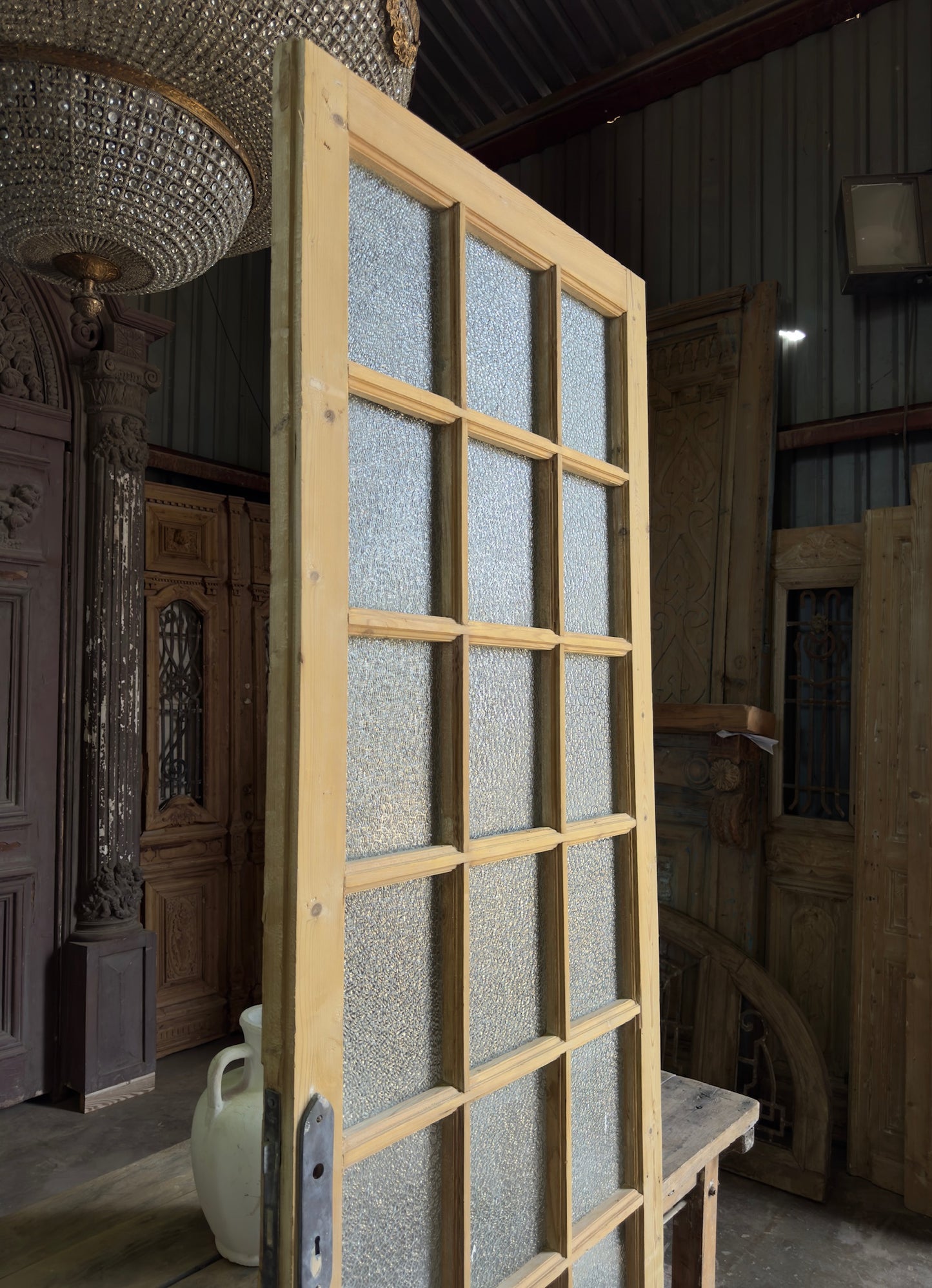 18 Lite Antique Glass Single Door - 33.75x98.5 K248