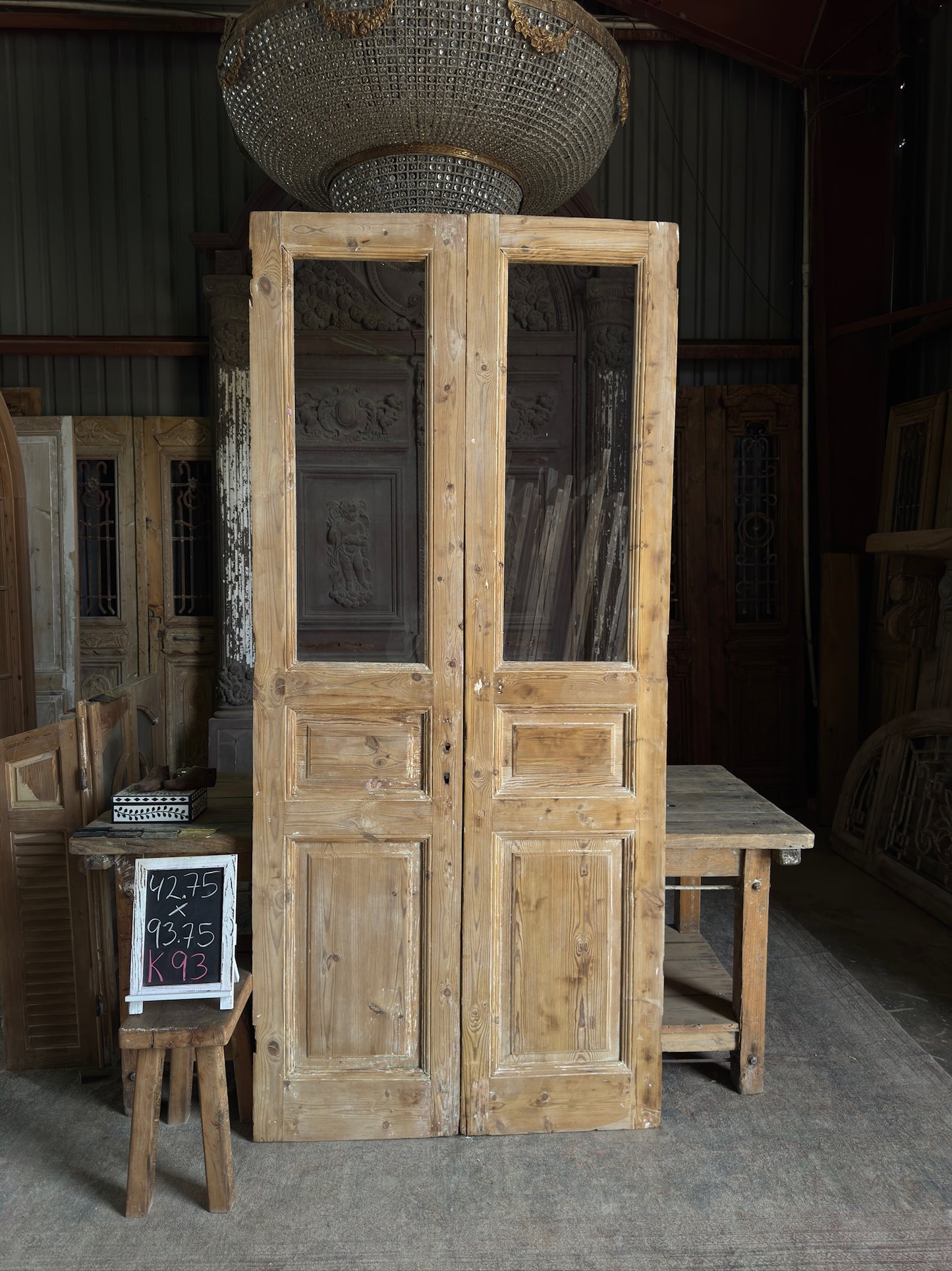 Glass Antique French Doors - 42.75x93.75 K93