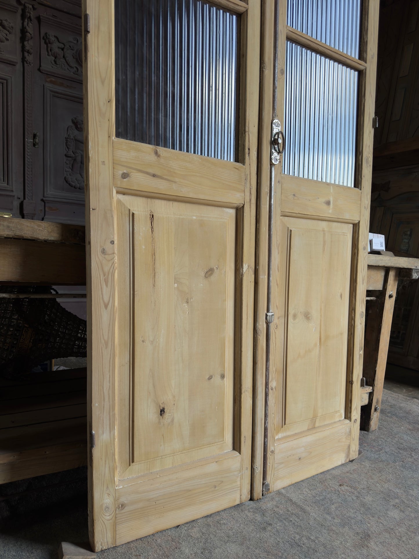 3 Lite Antique Glass French Doors - 40.5x90.5 J588