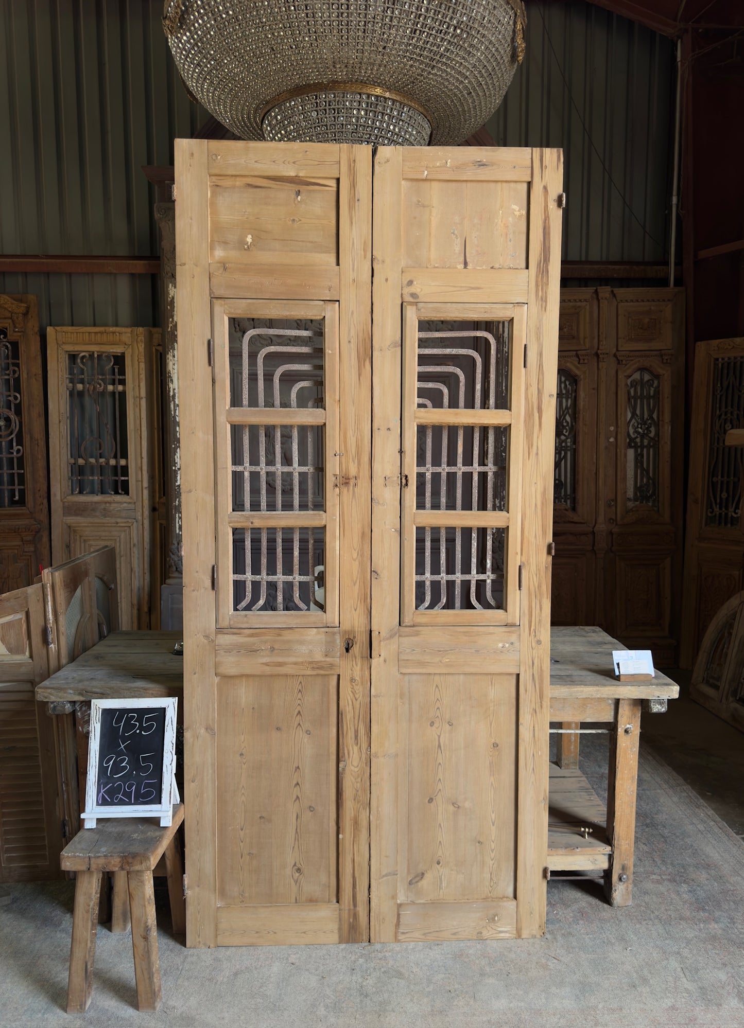 Antique Iron French Doors - 43.5x93.5 K295