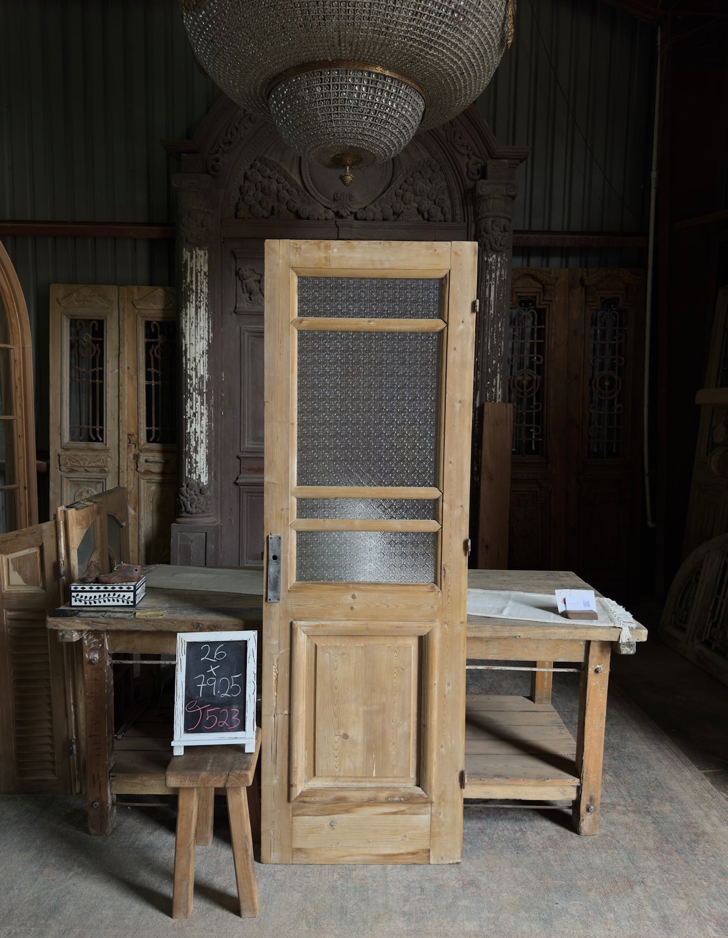 Single Antique Glass Door - 26x79.25 J523