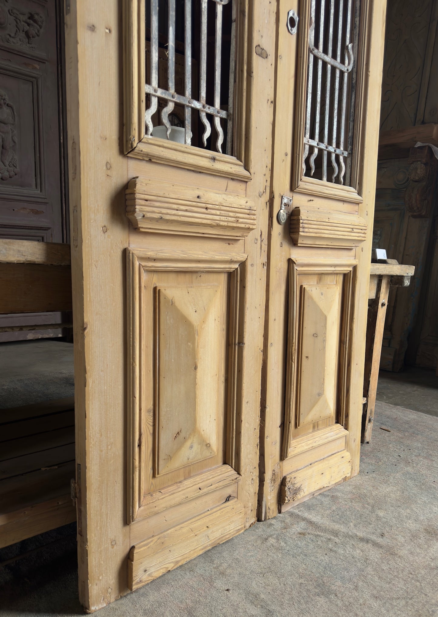 19th Century Antique Iron French Doors - 43x97.5 K480