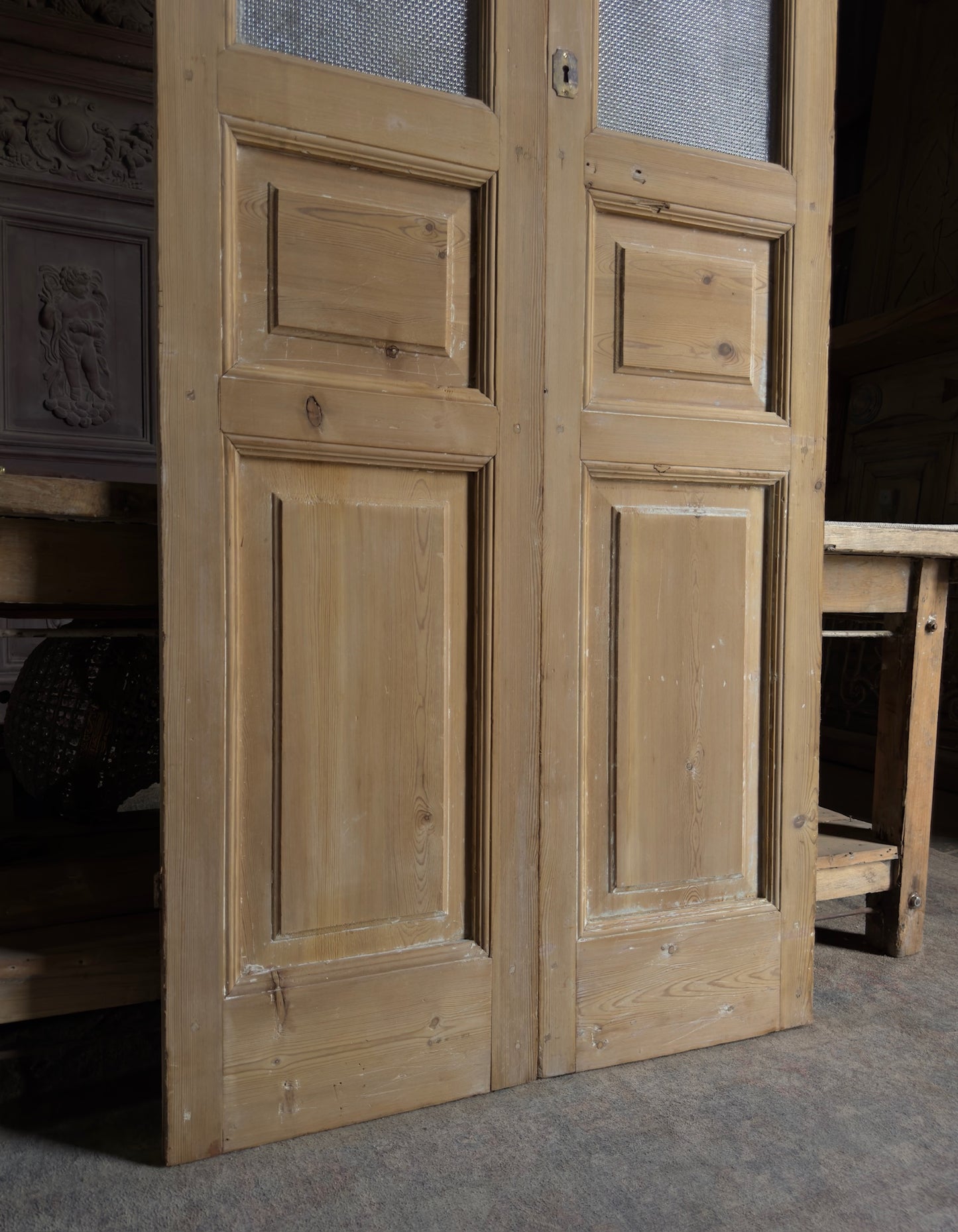 3 Panel Antique Glass French Doors - 37.5x101.5 J502