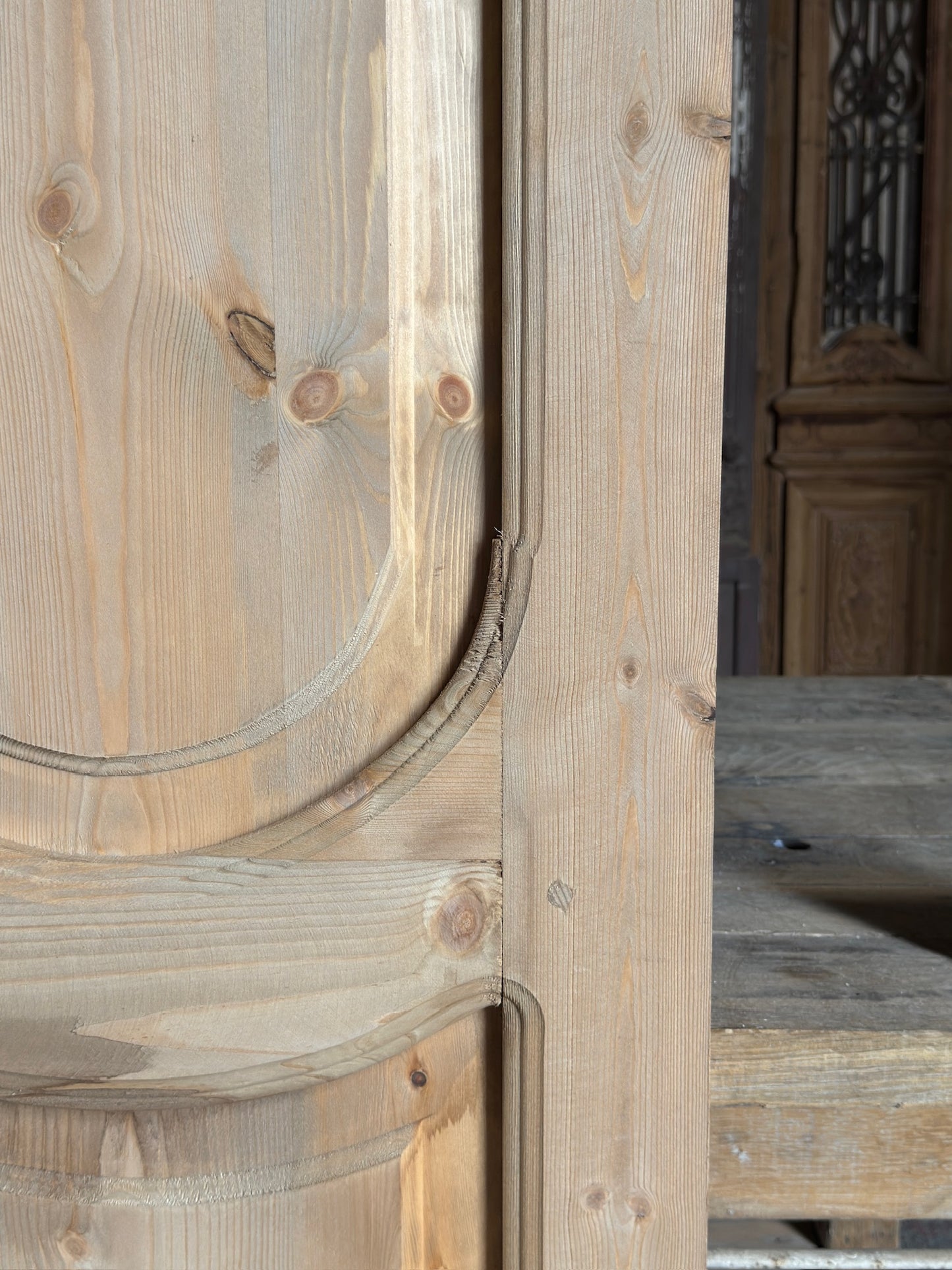 (Pierre) Handcrafted Solid Wood French Doors - 43.5x96 K191
