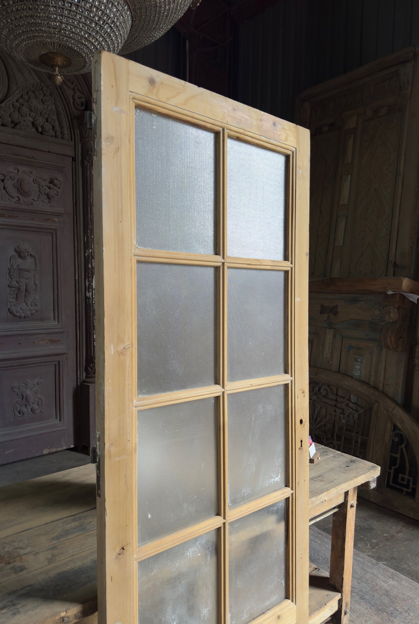 8 Lite Antique Glass Single Door - 32x84.75 K255