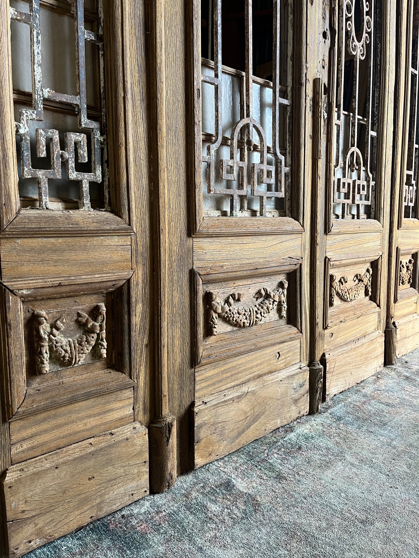 Complete Antique French Entry Door Unit - 80.5x141 H135