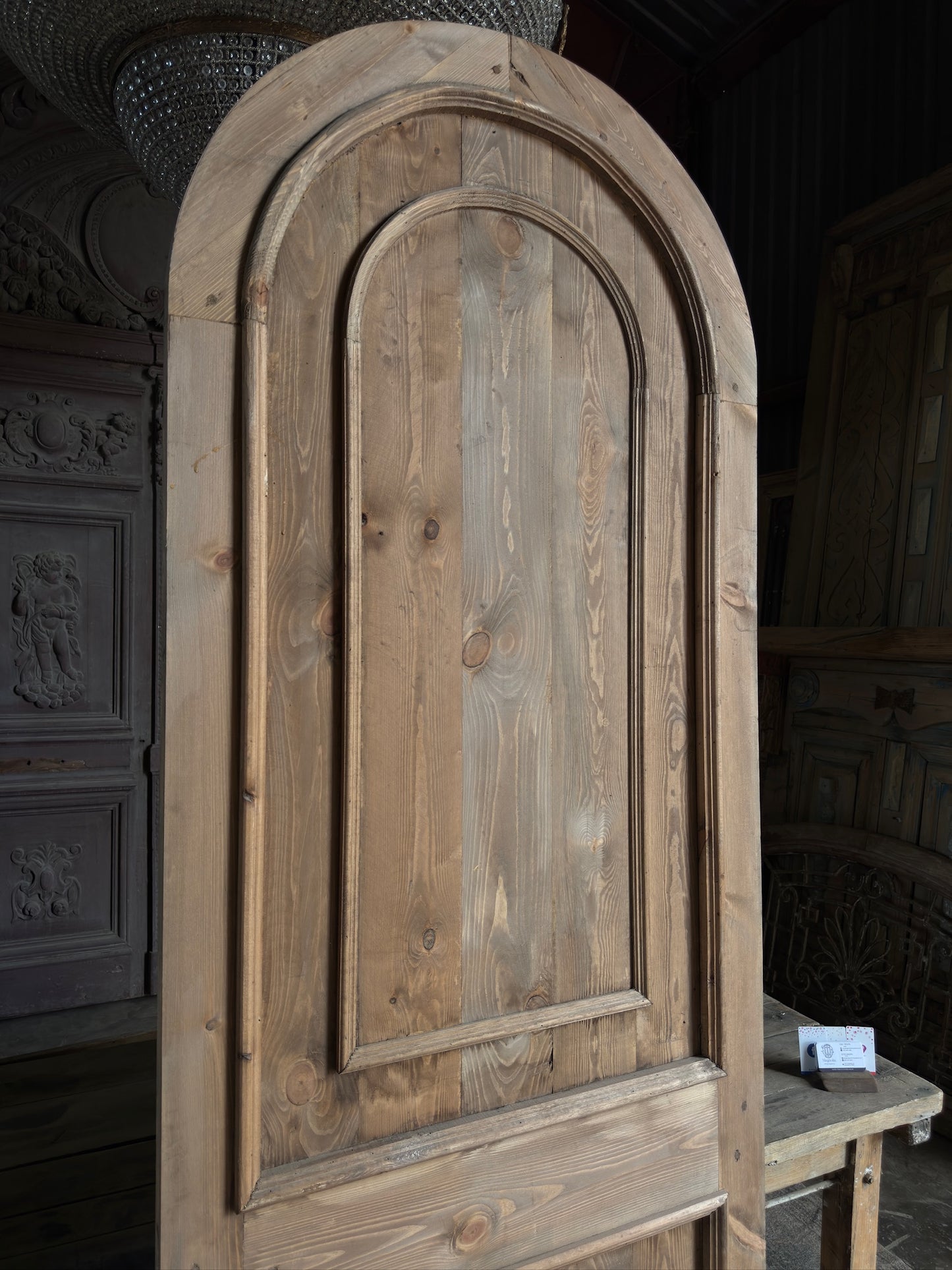 Handcrafted 2 Panel Solid Arched Door - 36x96 K9