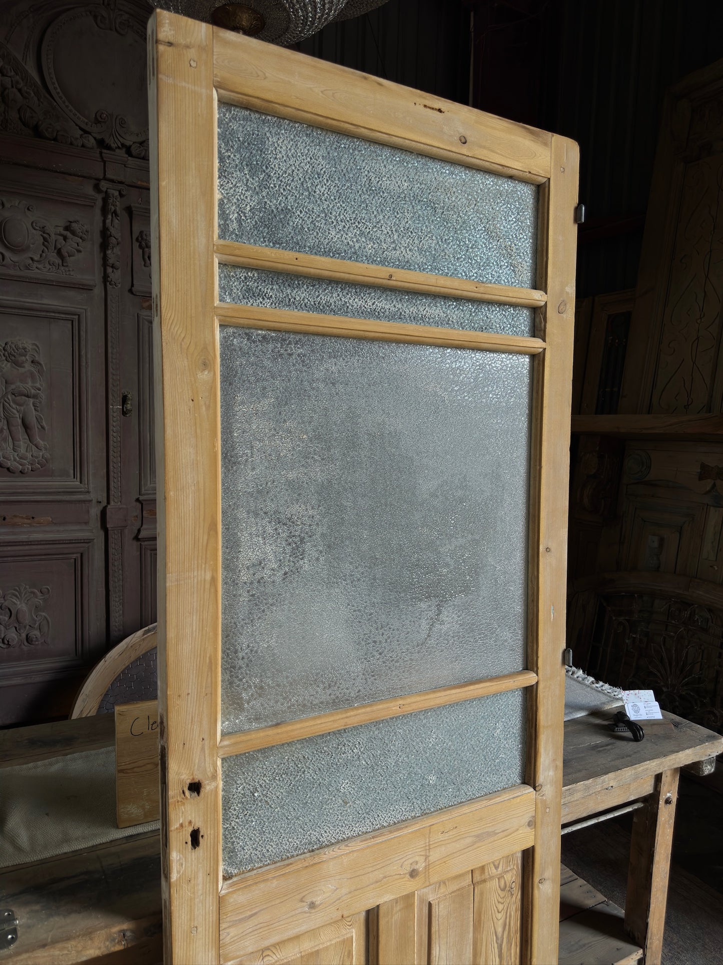 19th Century Antique Glass Single Door - 31.75x82.5 J270