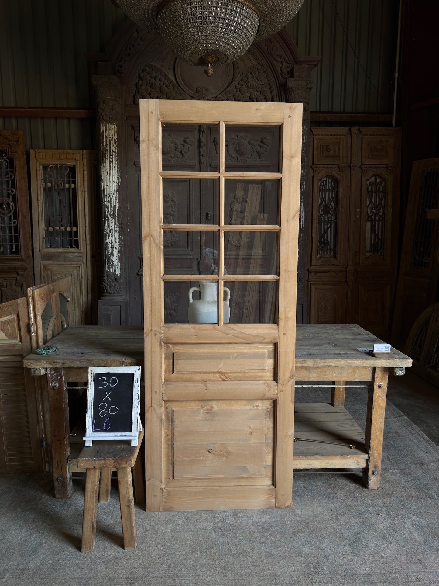 Handcrafted 8 Lite Single Glass Door - 30x80 L6
