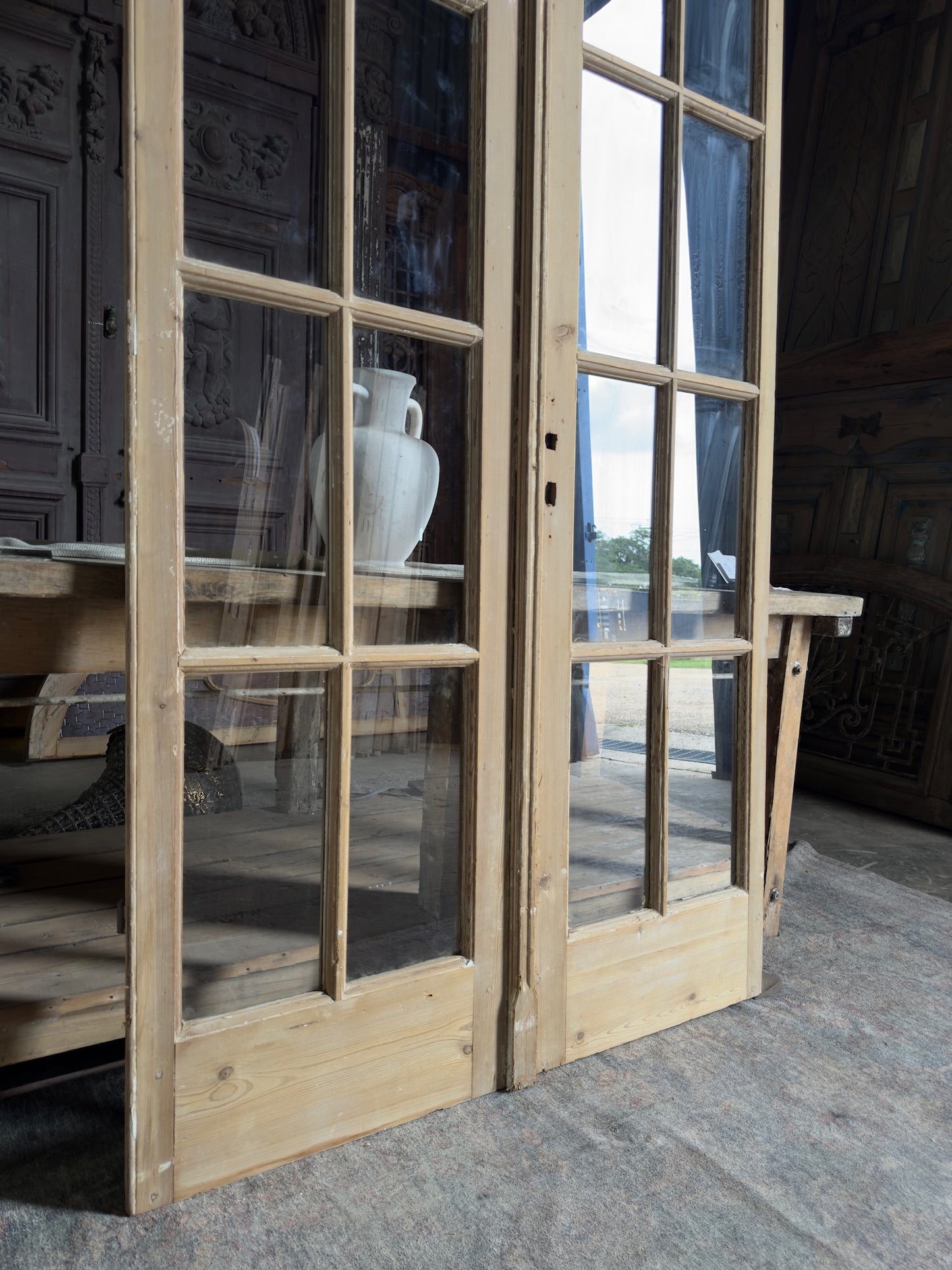 Elegant Antique Glass French Doors - 45.5x105.5 J199