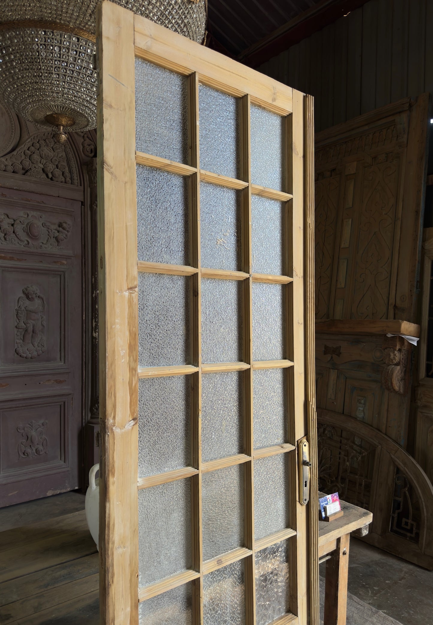 18 Lite Antique Glass Single Door - 33.5x99.5 K219