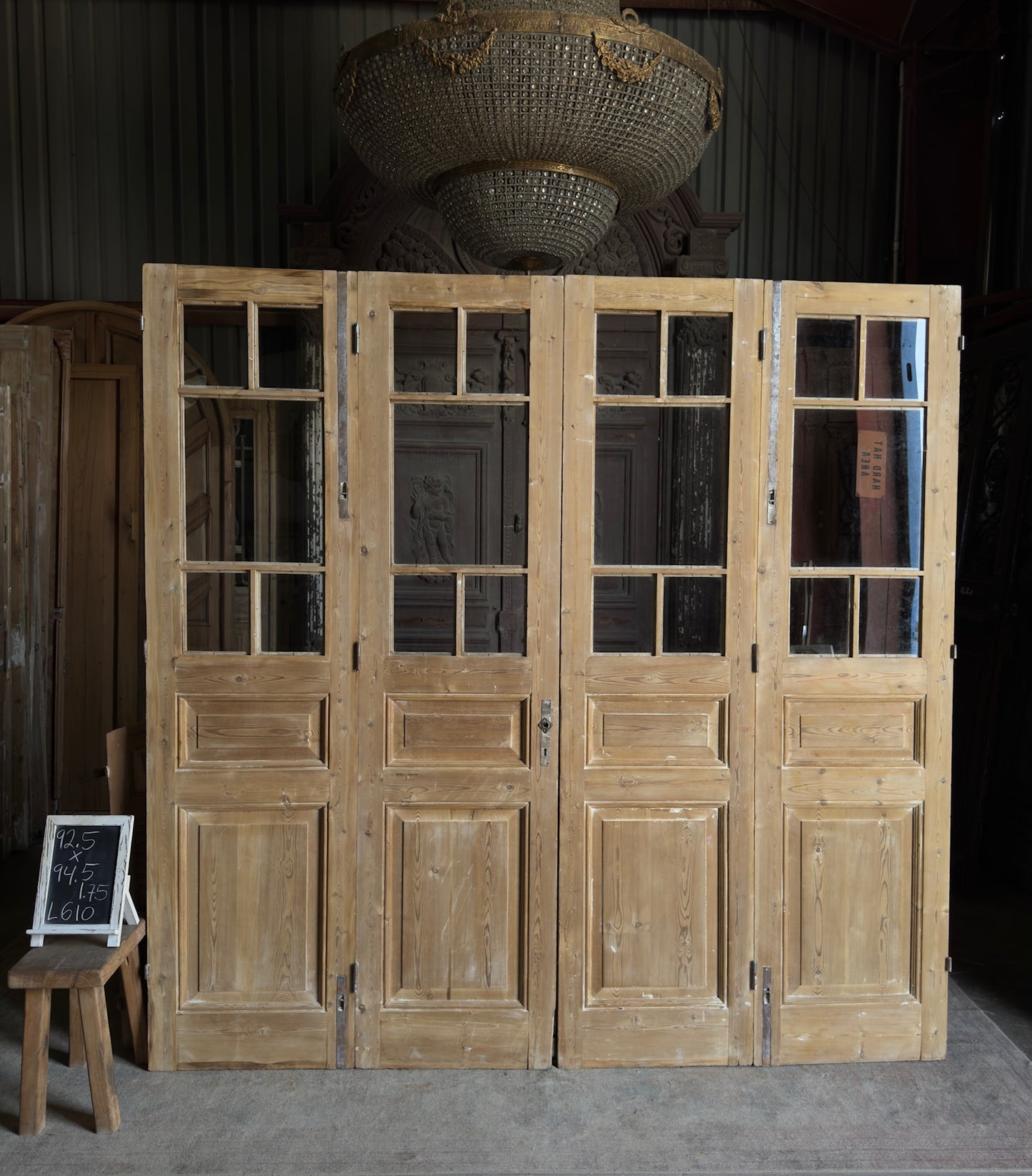 Antique Glass 5 Lite Bi-Fold Doors - 94.5x92.5 - L610