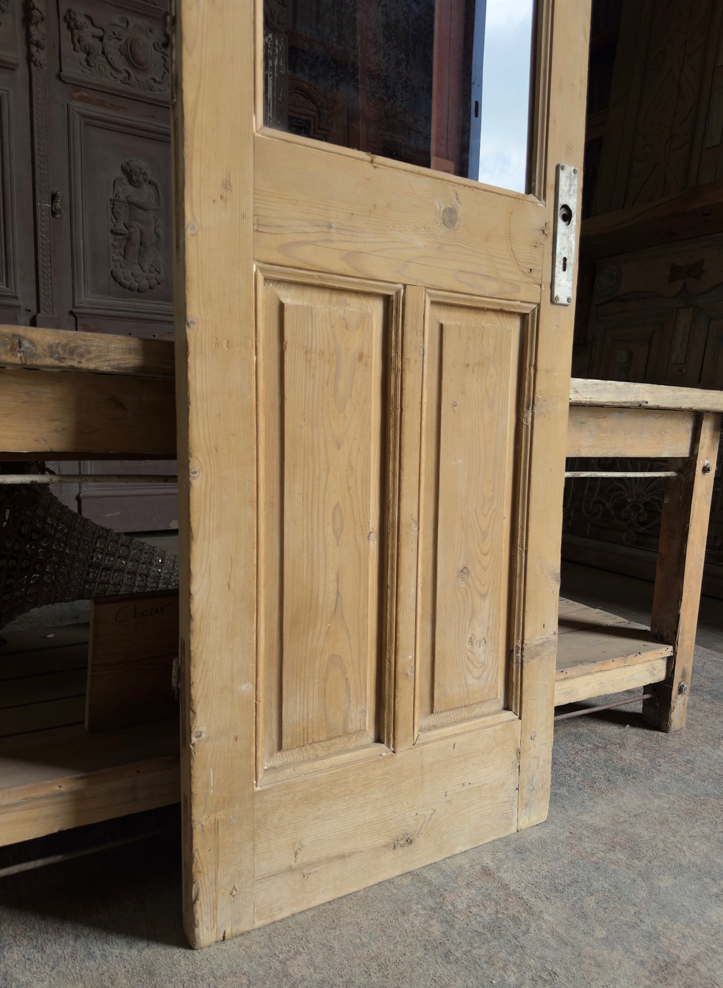 Open Glass Single Antique Door - 25.5x87 K83