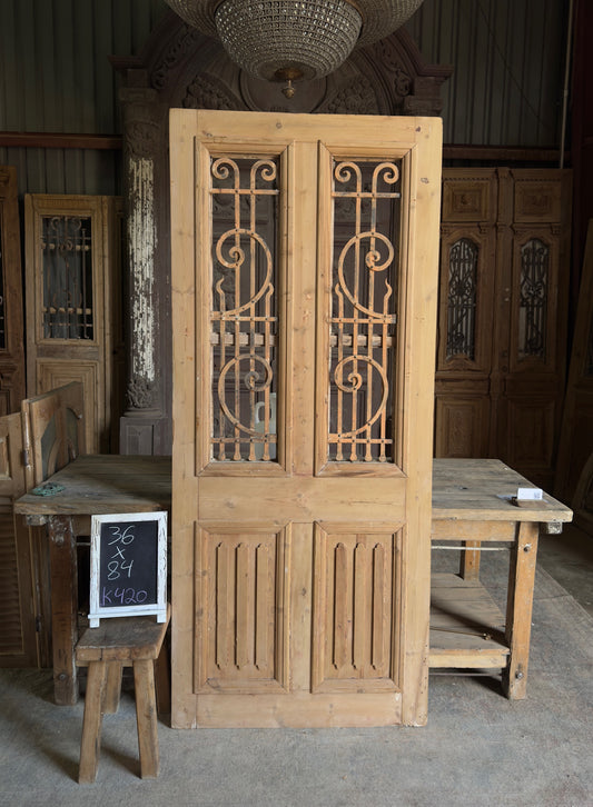 19th Century Single Antique Iron Door - 36x84 K420