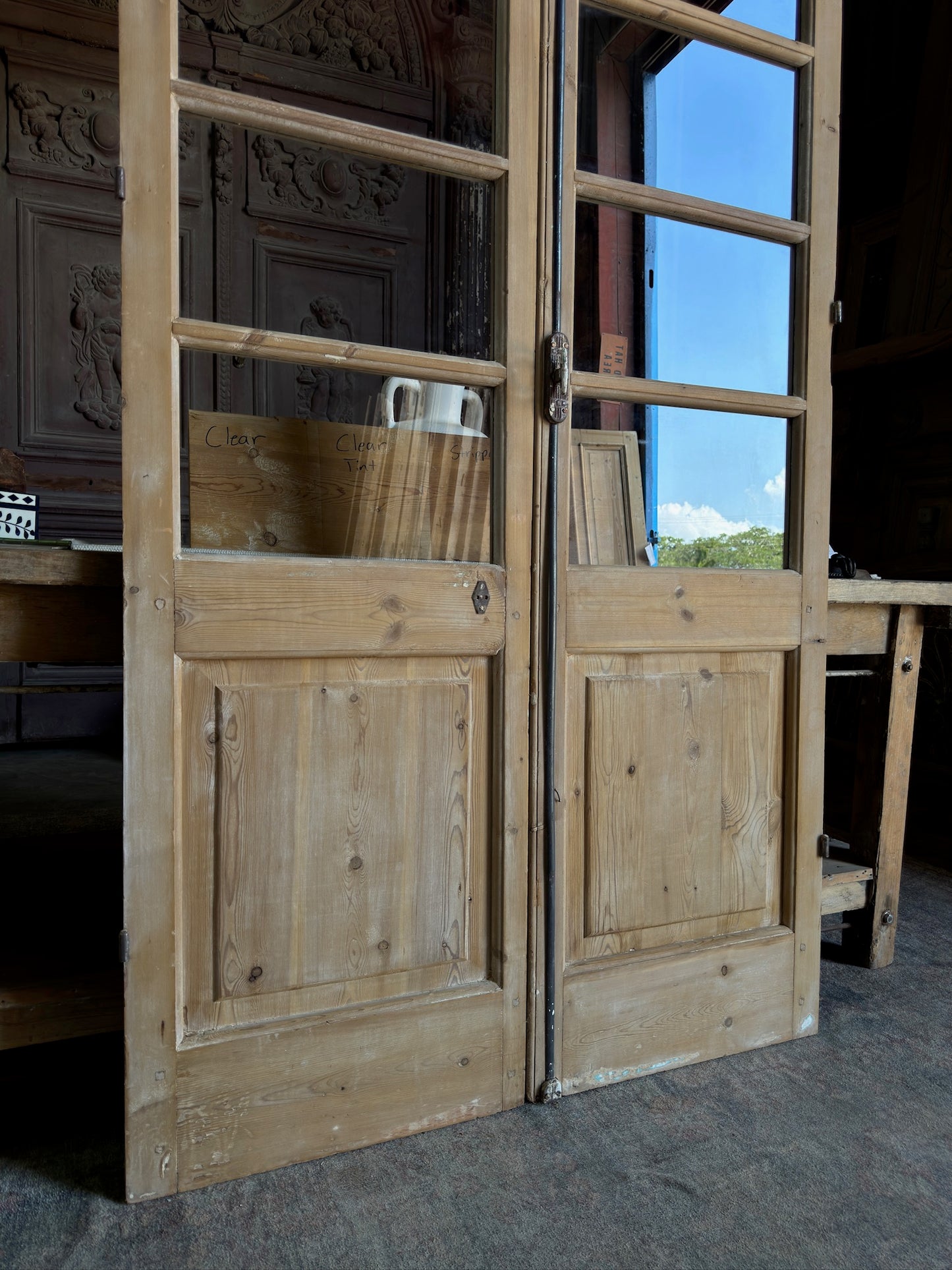 10 Lite European Antique Glass French Doors - 43.75x88.25 J275