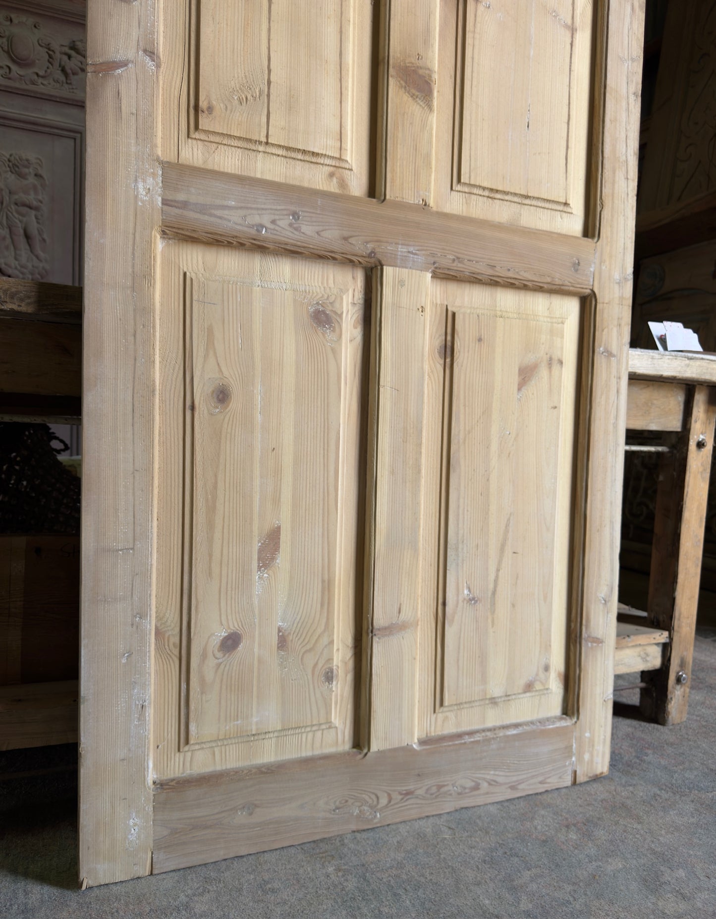6 Panel Antique Arched Solid Single Door - 35.5x91 J328