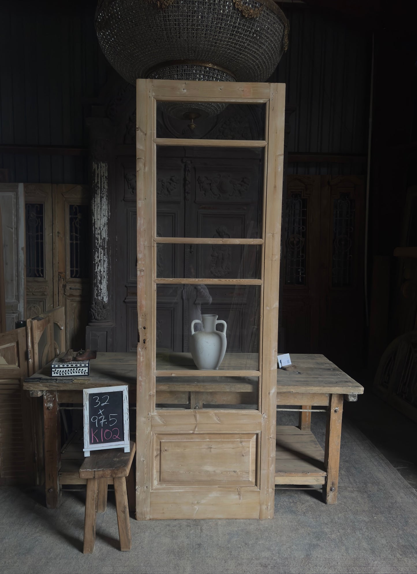 5 Lite Antique Glass Single Door - 32x97.5 K102