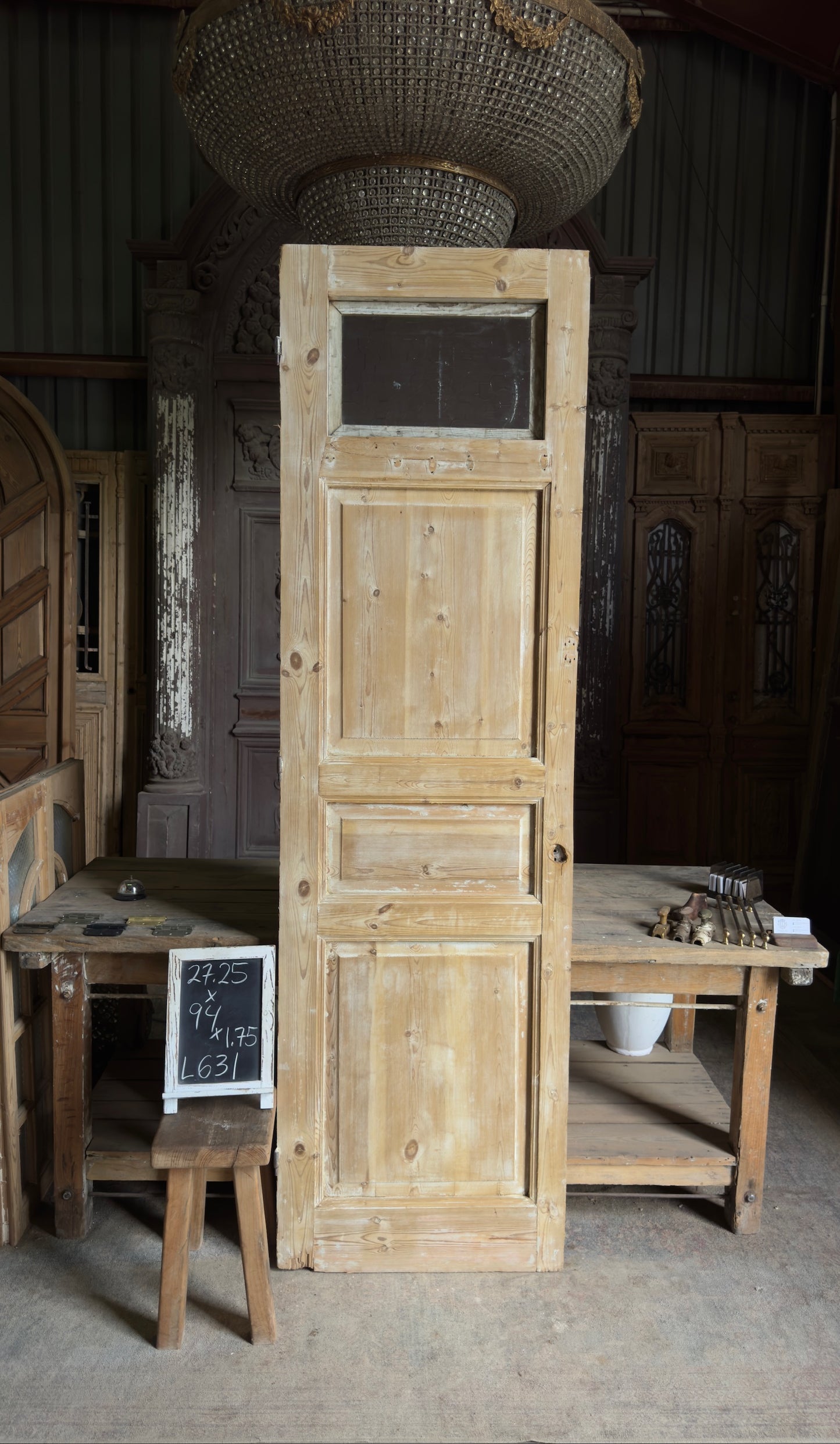 Antique Glass 1 Lite Door - 27.25x94 - L631