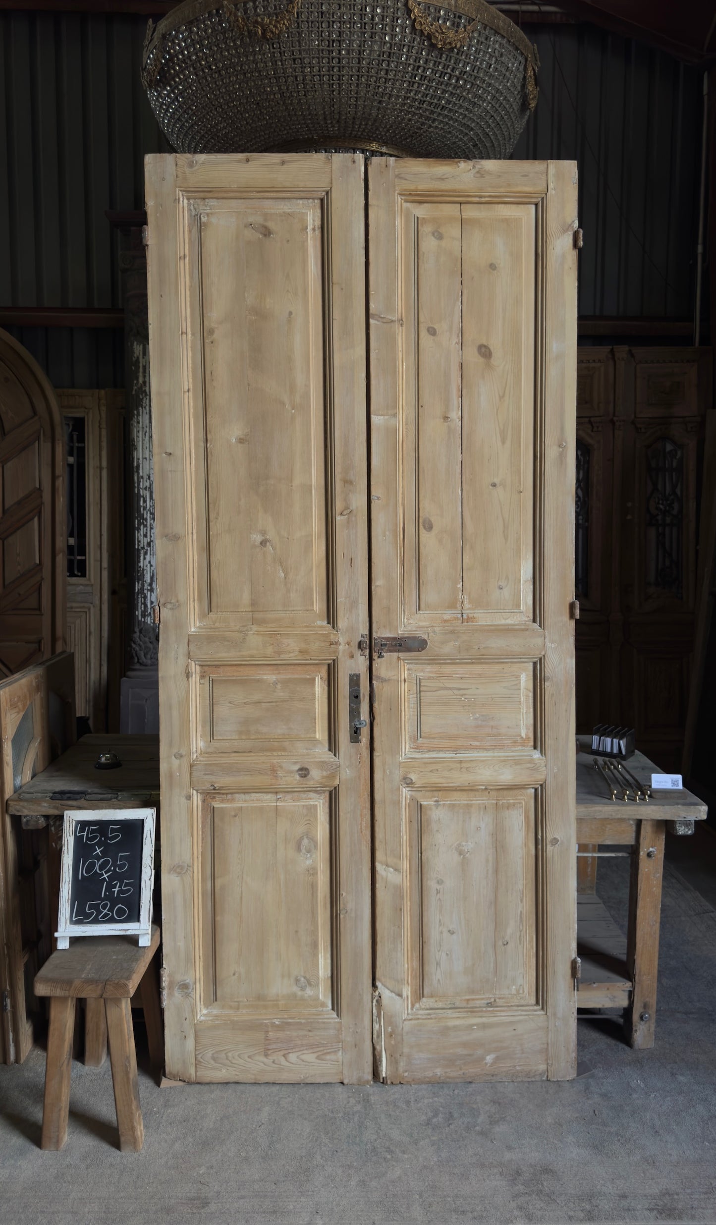 Antique 3 Panel French Doors - 45.5x102.5 - L580