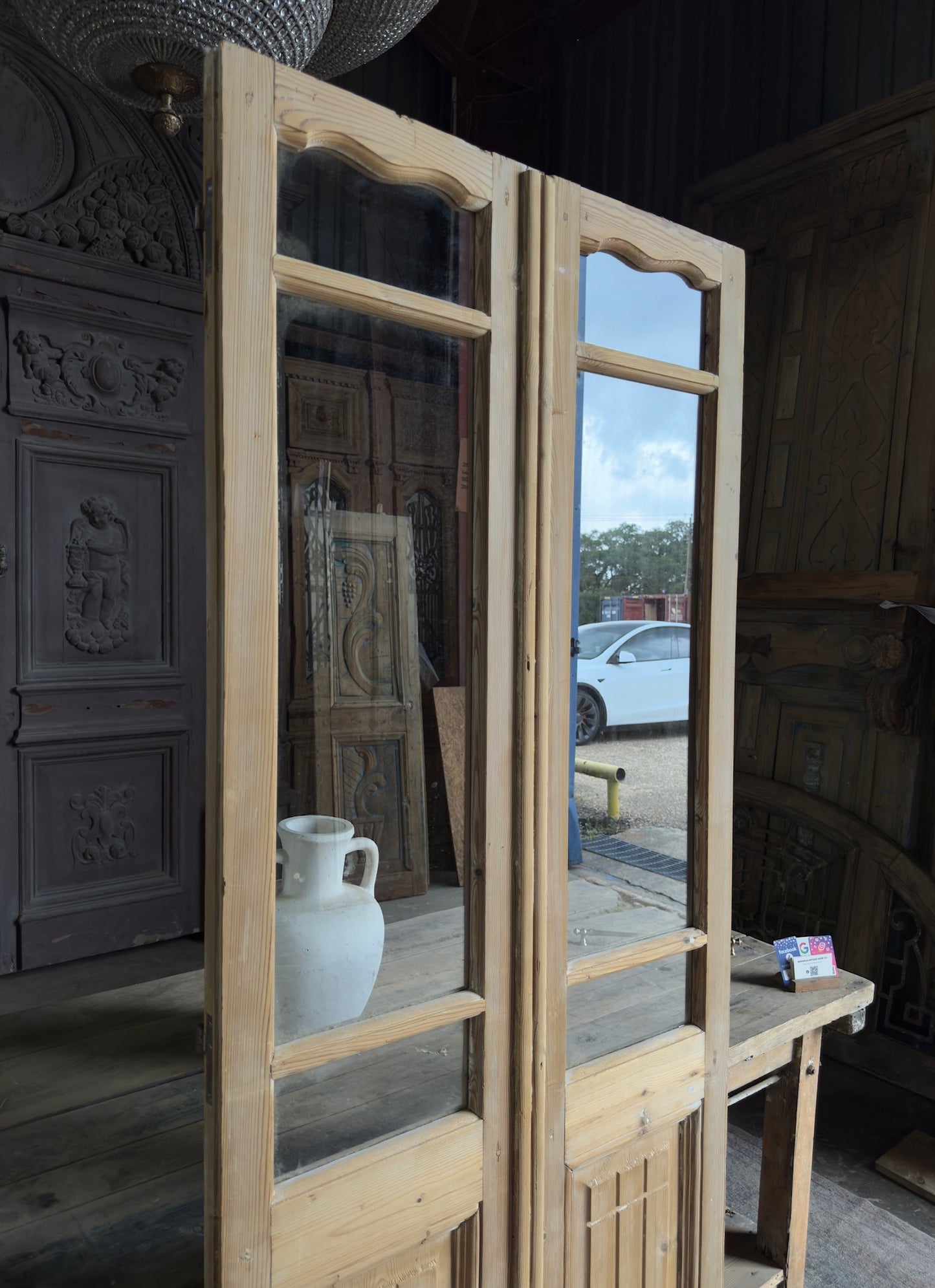 Narrow European Antique Glass French Doors - 32.5x81.25 K271