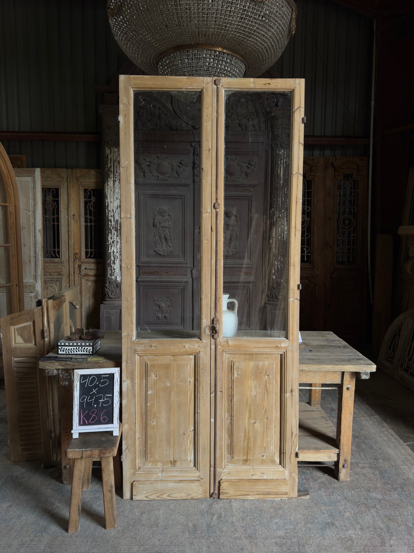 Glass Antique French Doors - 40.5x94.75 K86