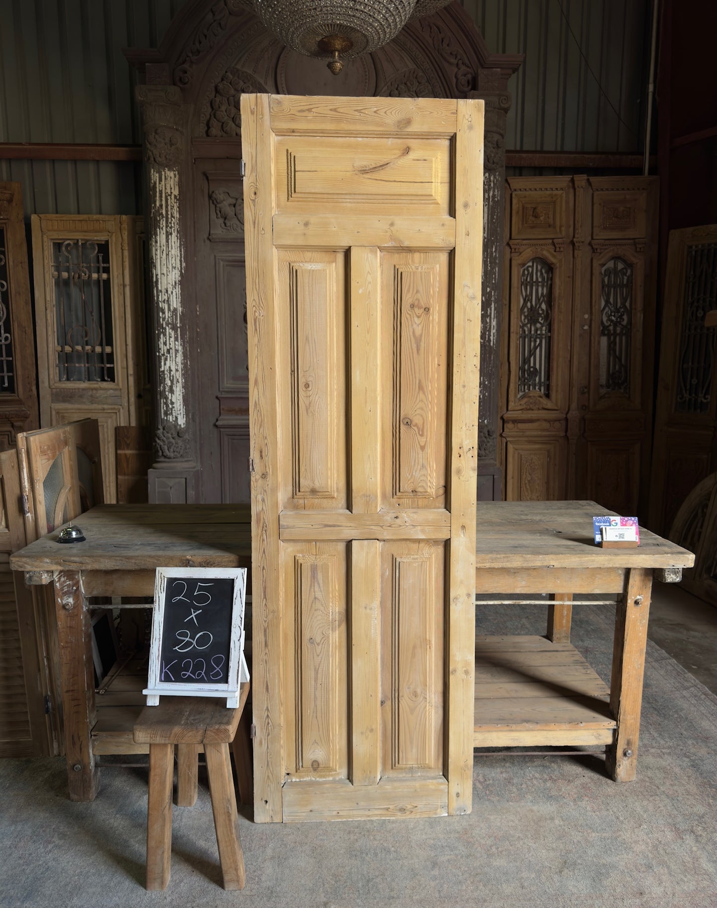 5 Panel Single Solid Antique Door - 25x80 K228