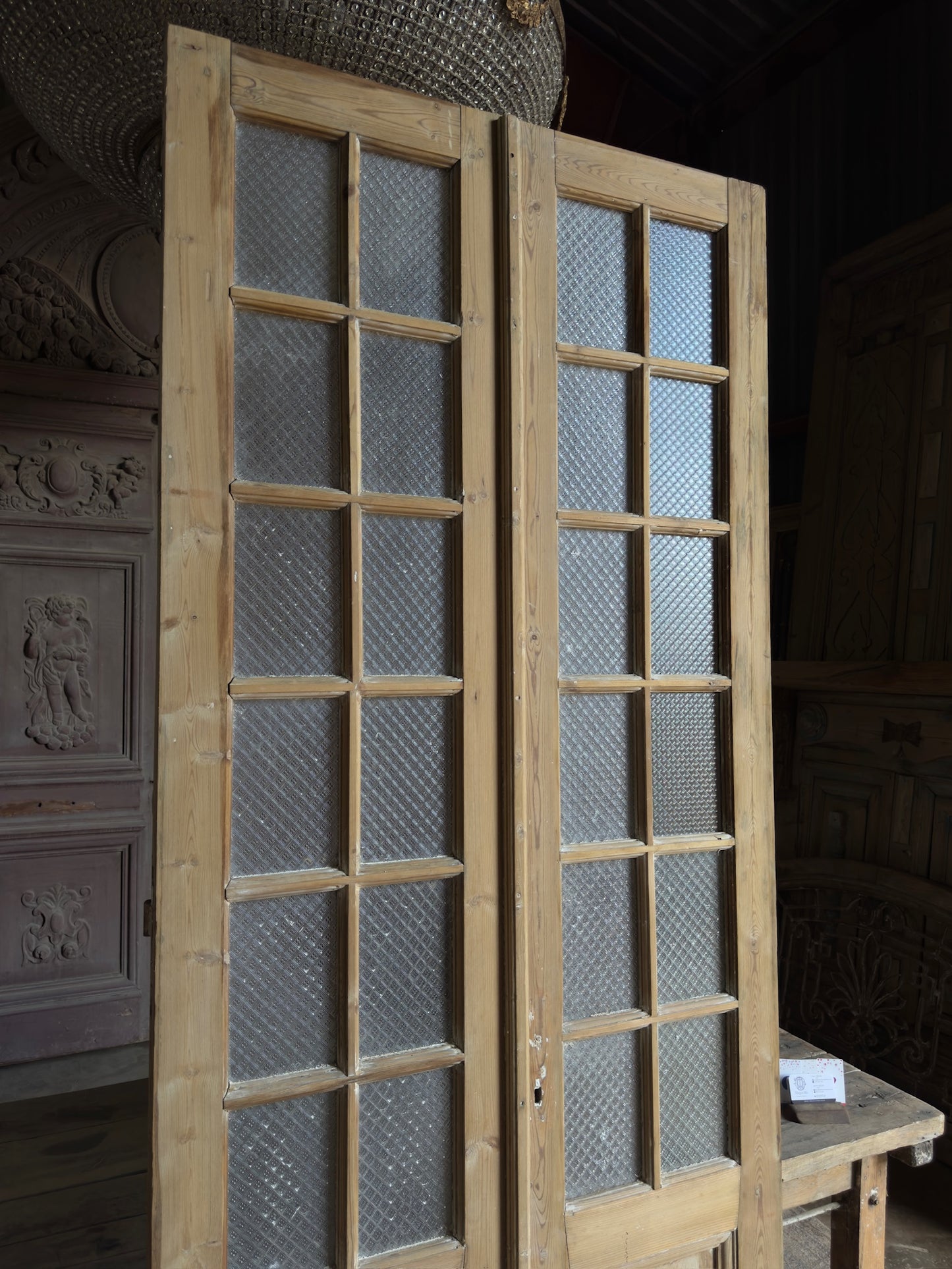 12 Lite French Antique Pair - 40x99.25 J575