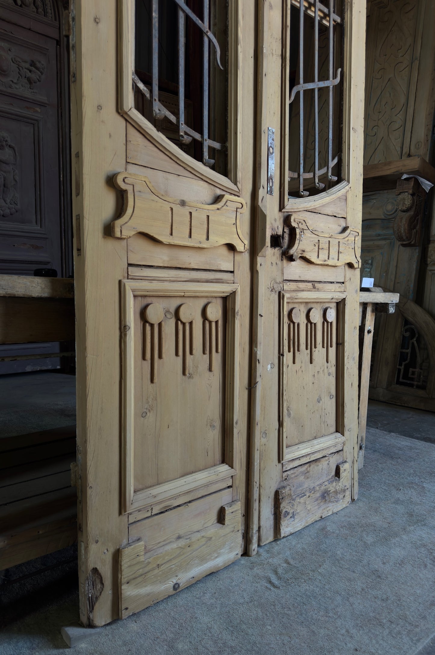 Sophisticated Antique Iron French Doors - 43x97.5 K435