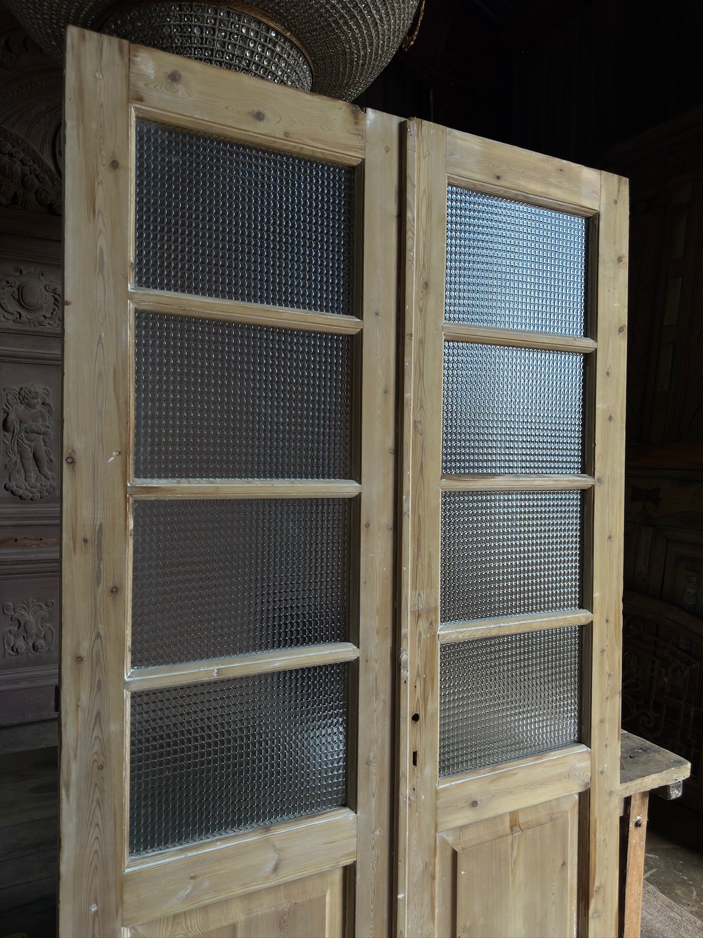 4 Lite Antique Glass French Doors - 48x88.5 J576
