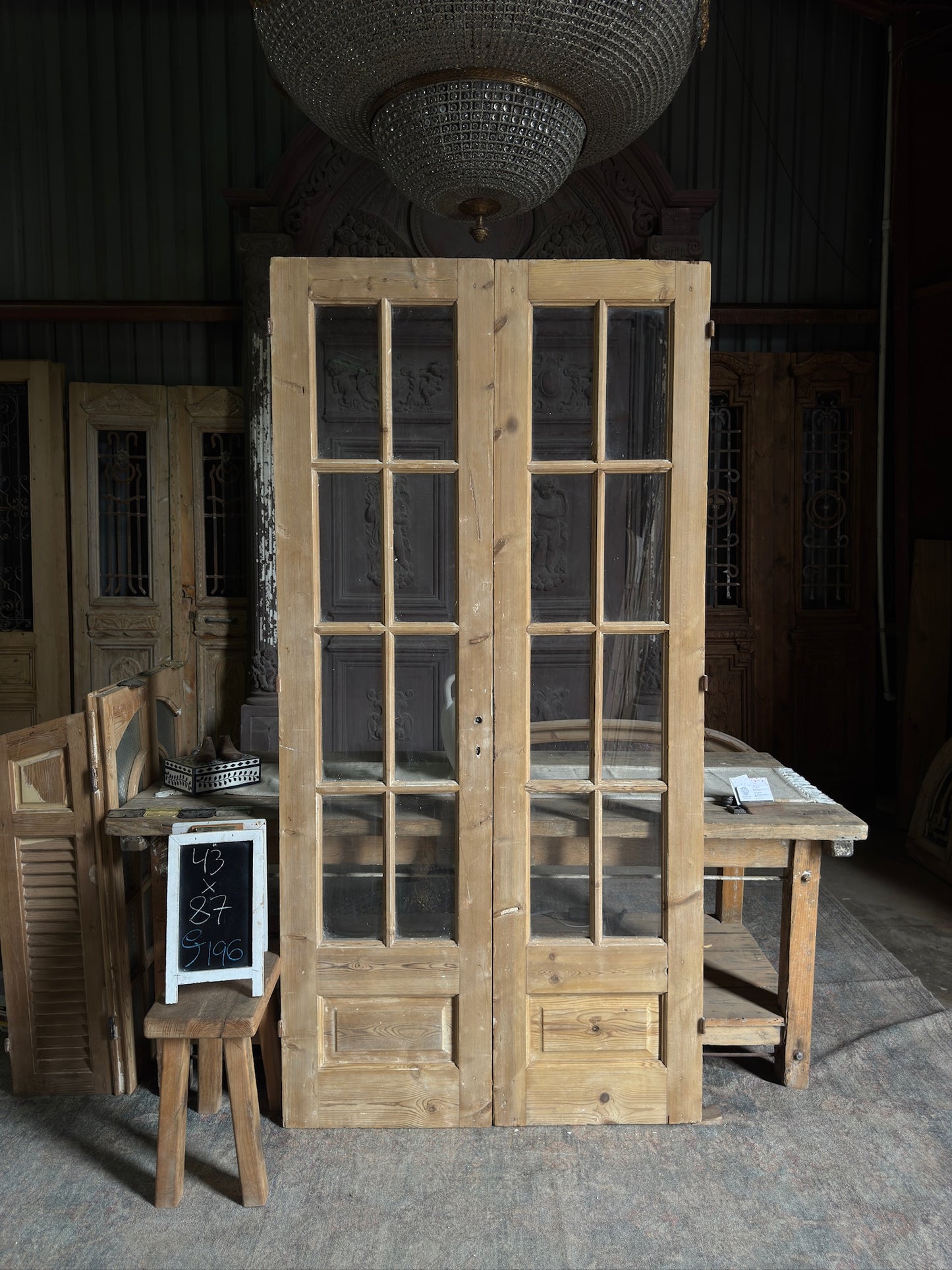 Classic Antique Glass French Doors - 43x87 J196