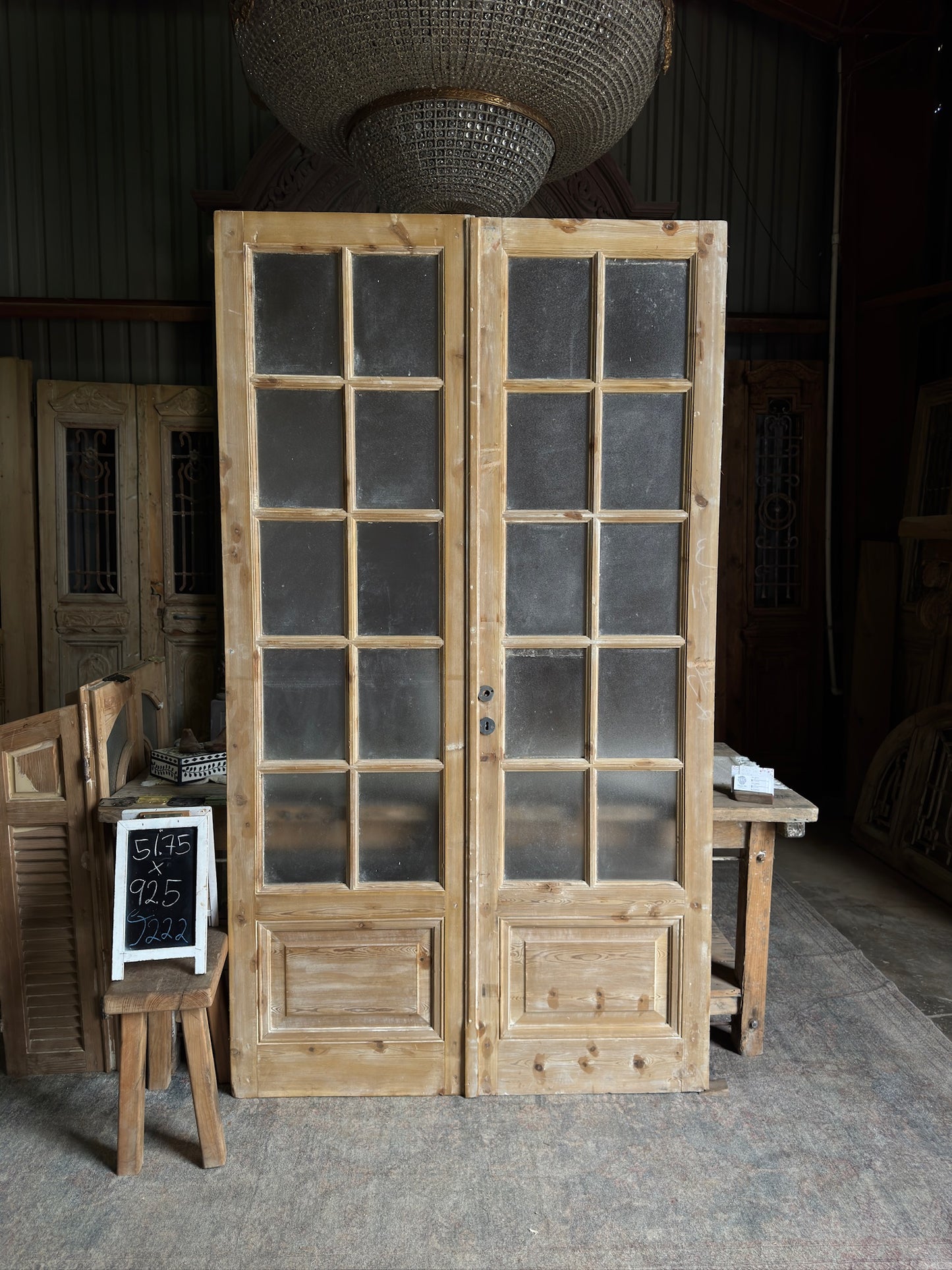 Classic Antique Glass French Doors - 51.75x92.5 J222