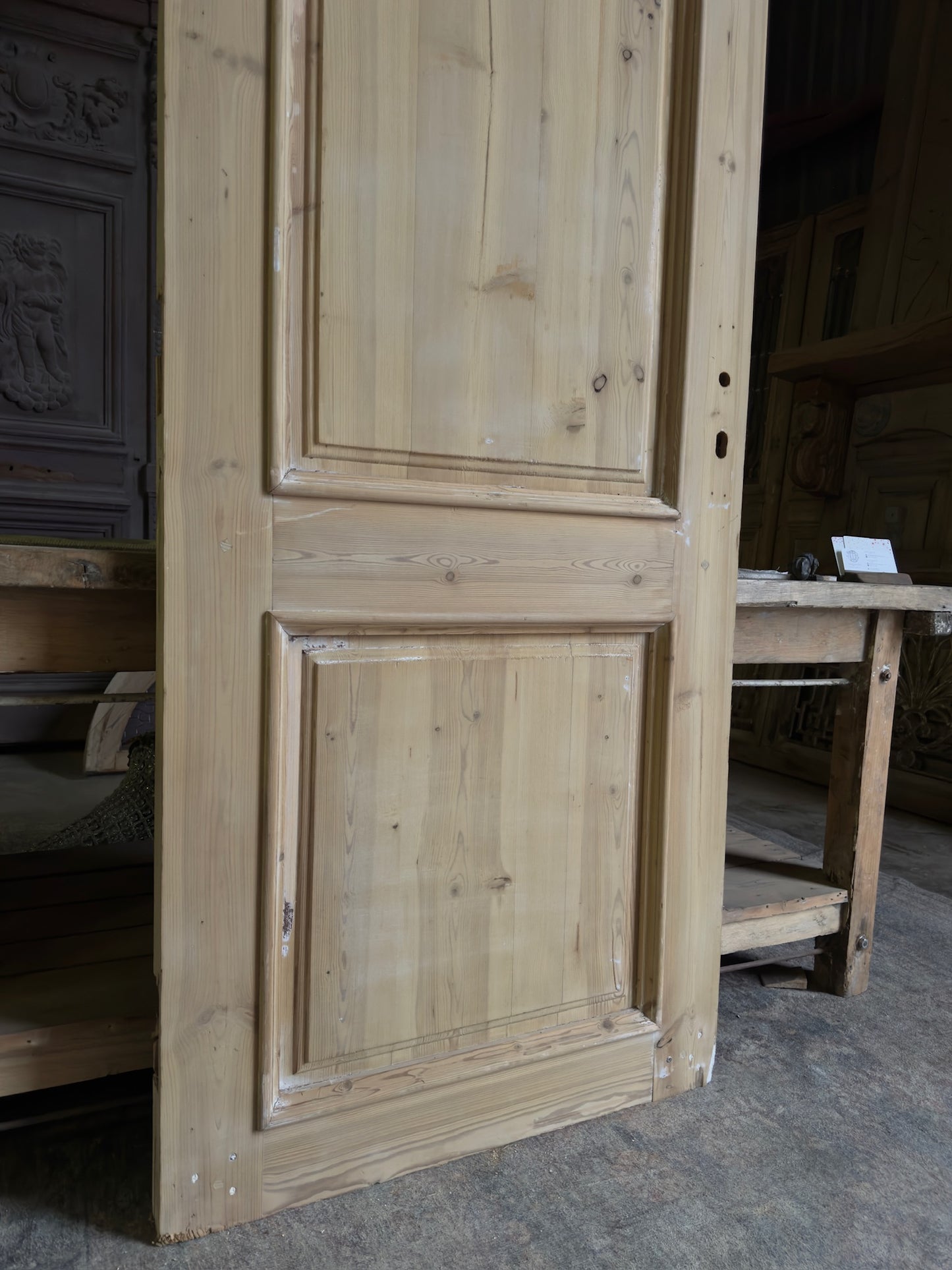 2 Panel Antique Arched Solid Single Door - 32.5x88 J209