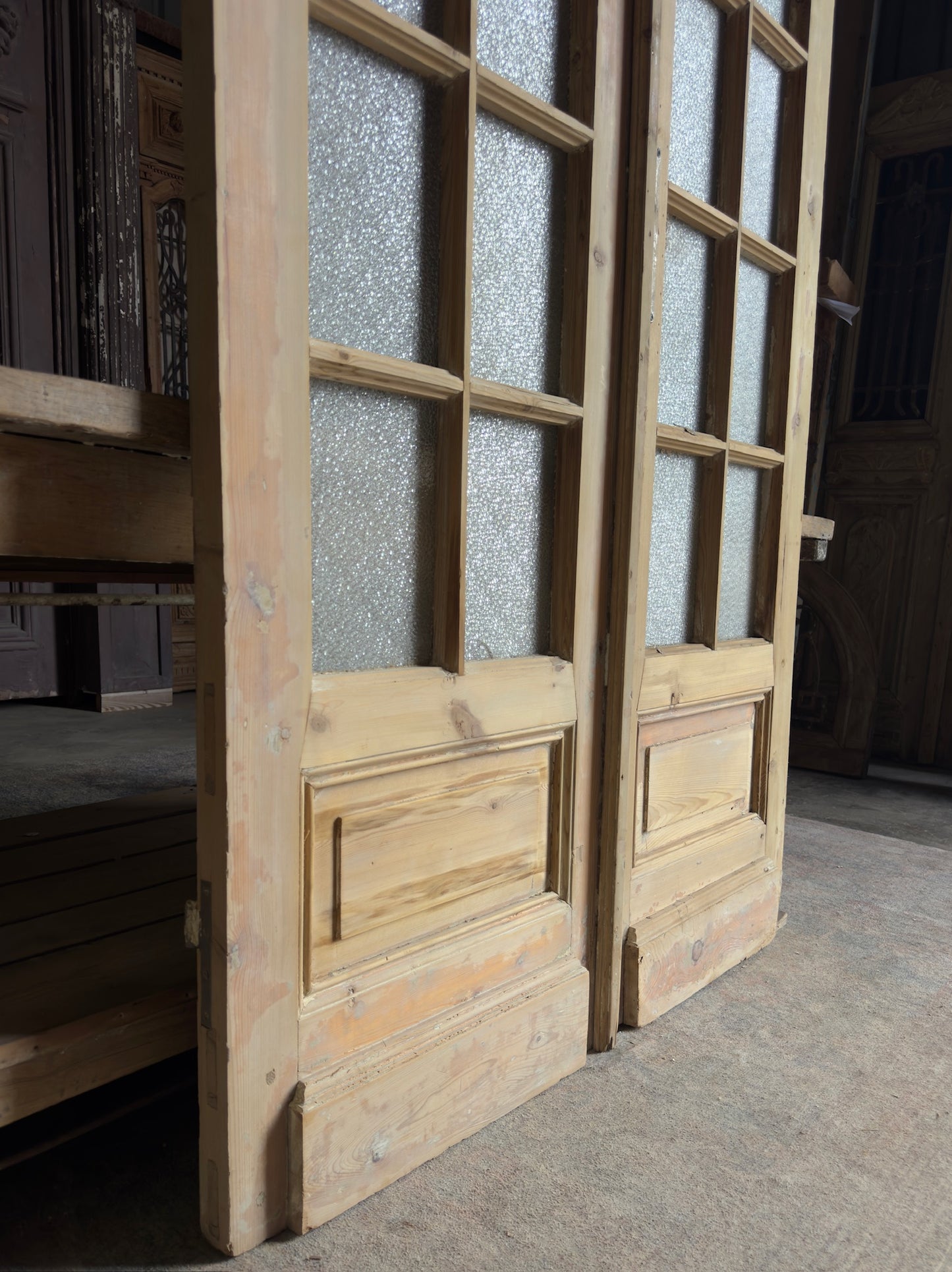 12 Lite Glass Antique French Doors - 47.75x99 K251