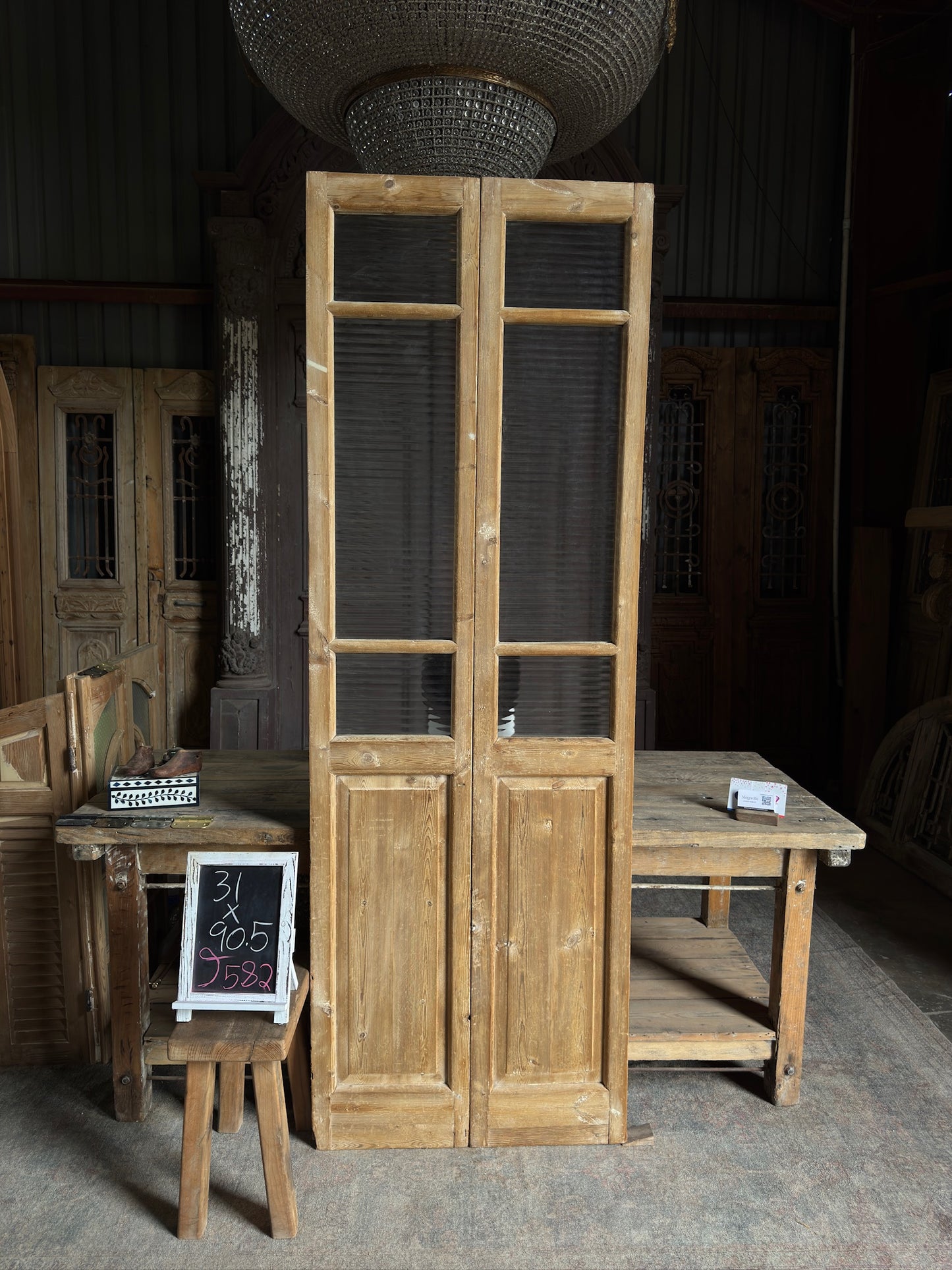 Glass Antique French Doors - 31x90.5 J582